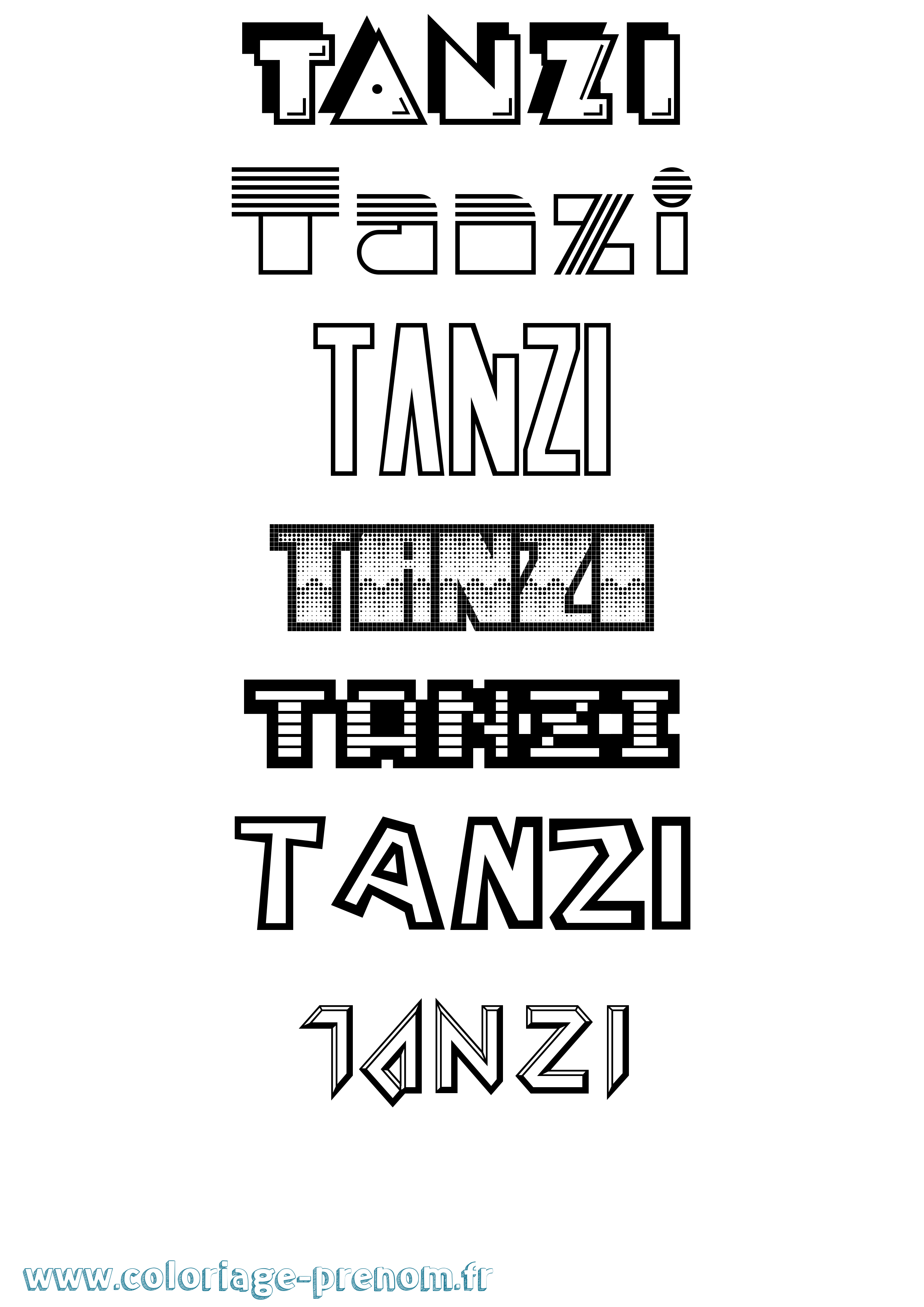 Coloriage Tanzi Jeux Vidéos Coloriage prénom Tanzi Jeux Vidéos