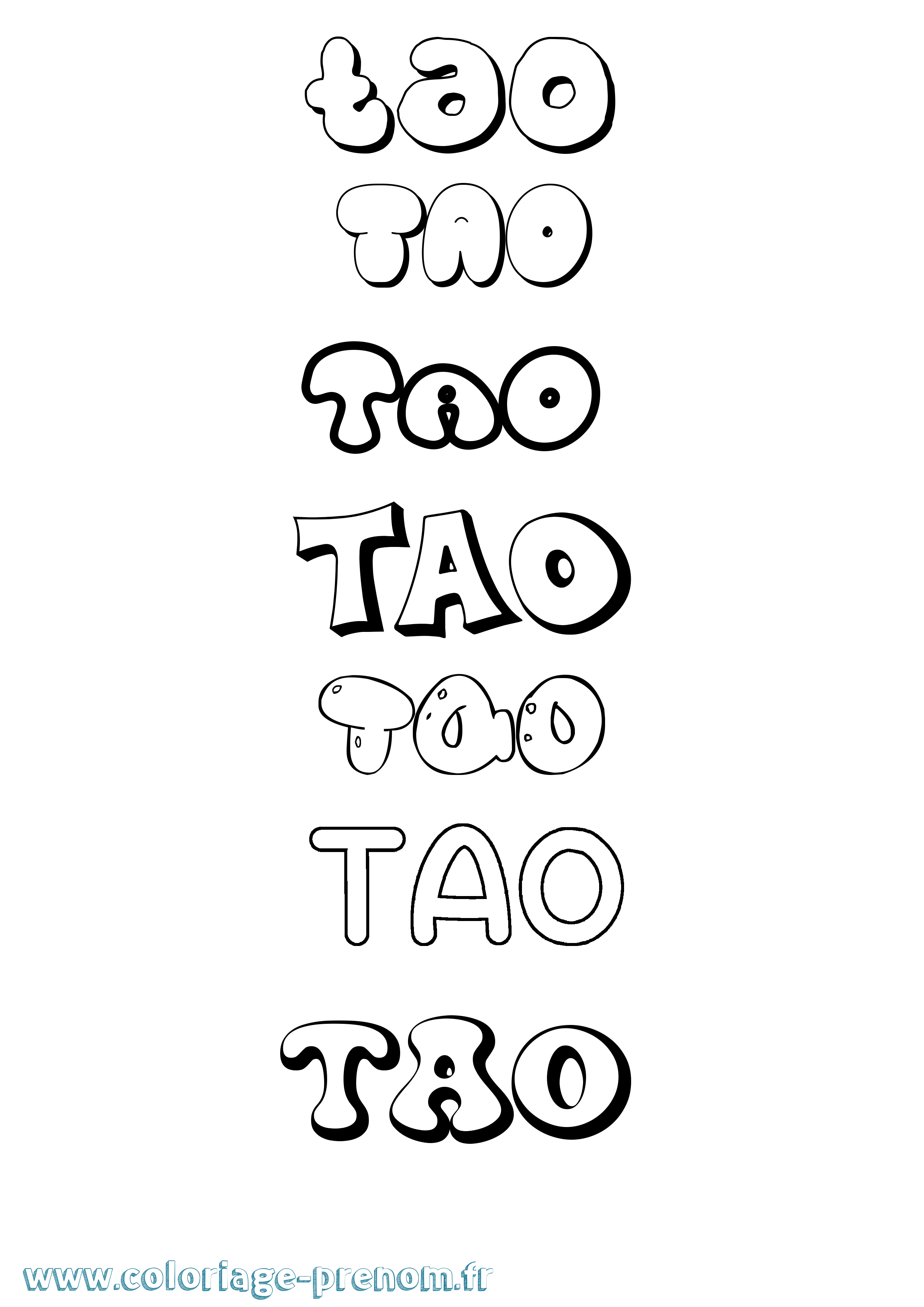 Coloriage Tao Coloriage prénom Tao