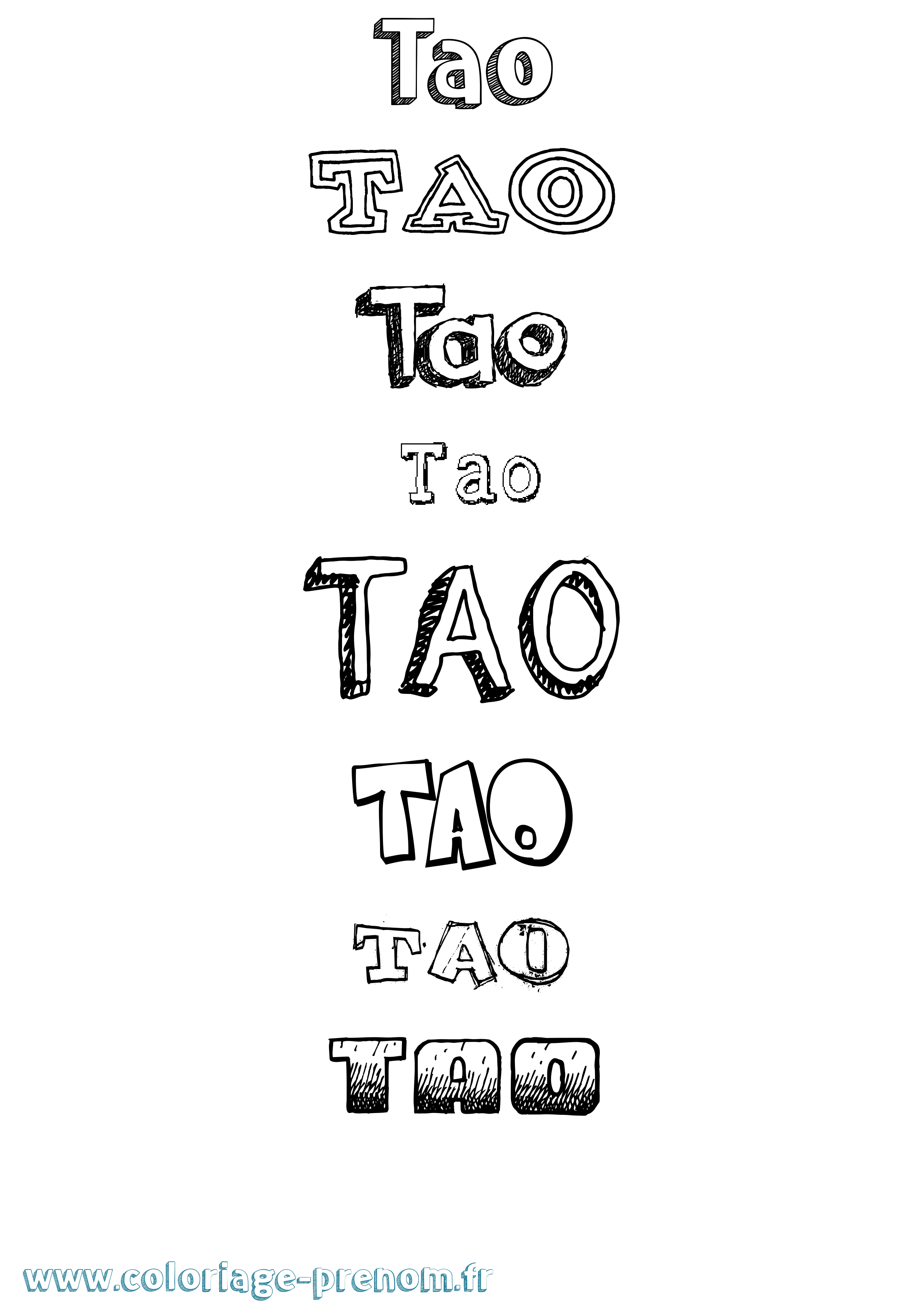 Coloriage Tao Coloriage prénom Tao