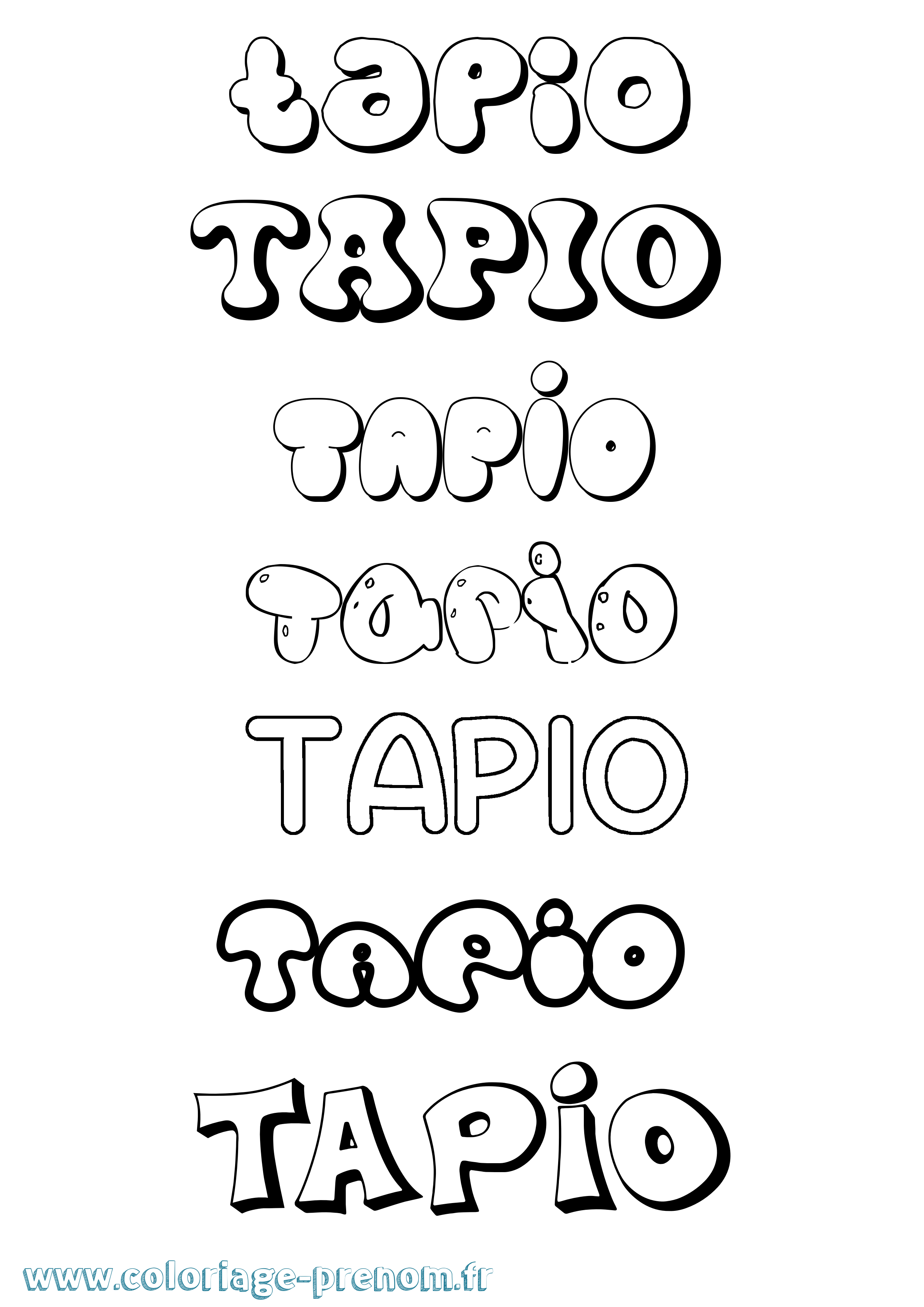 Coloriage Tapio Bubble Coloriage prénom Tapio Bubble