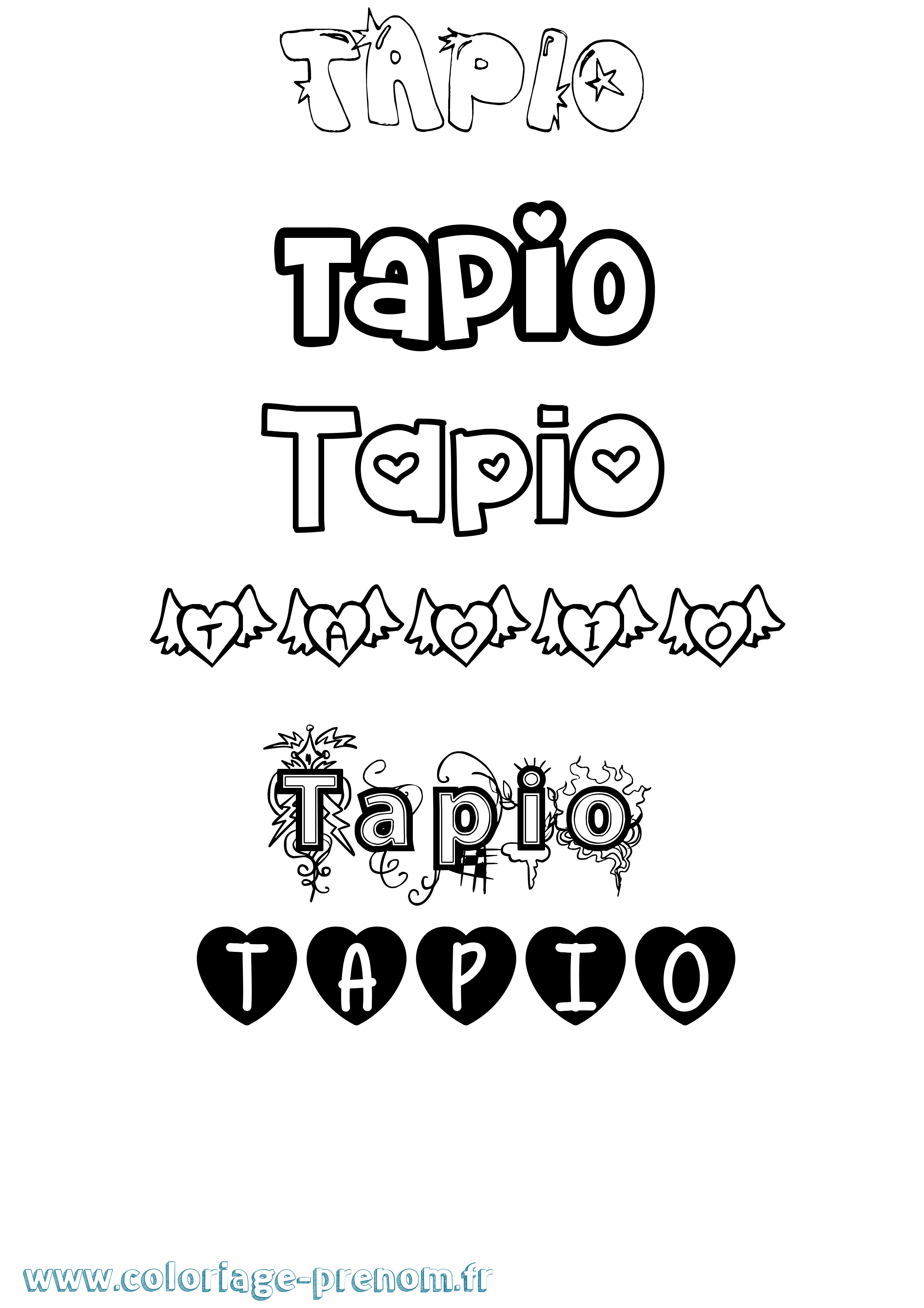 Coloriage Tapio Girly Coloriage prénom Tapio Girly