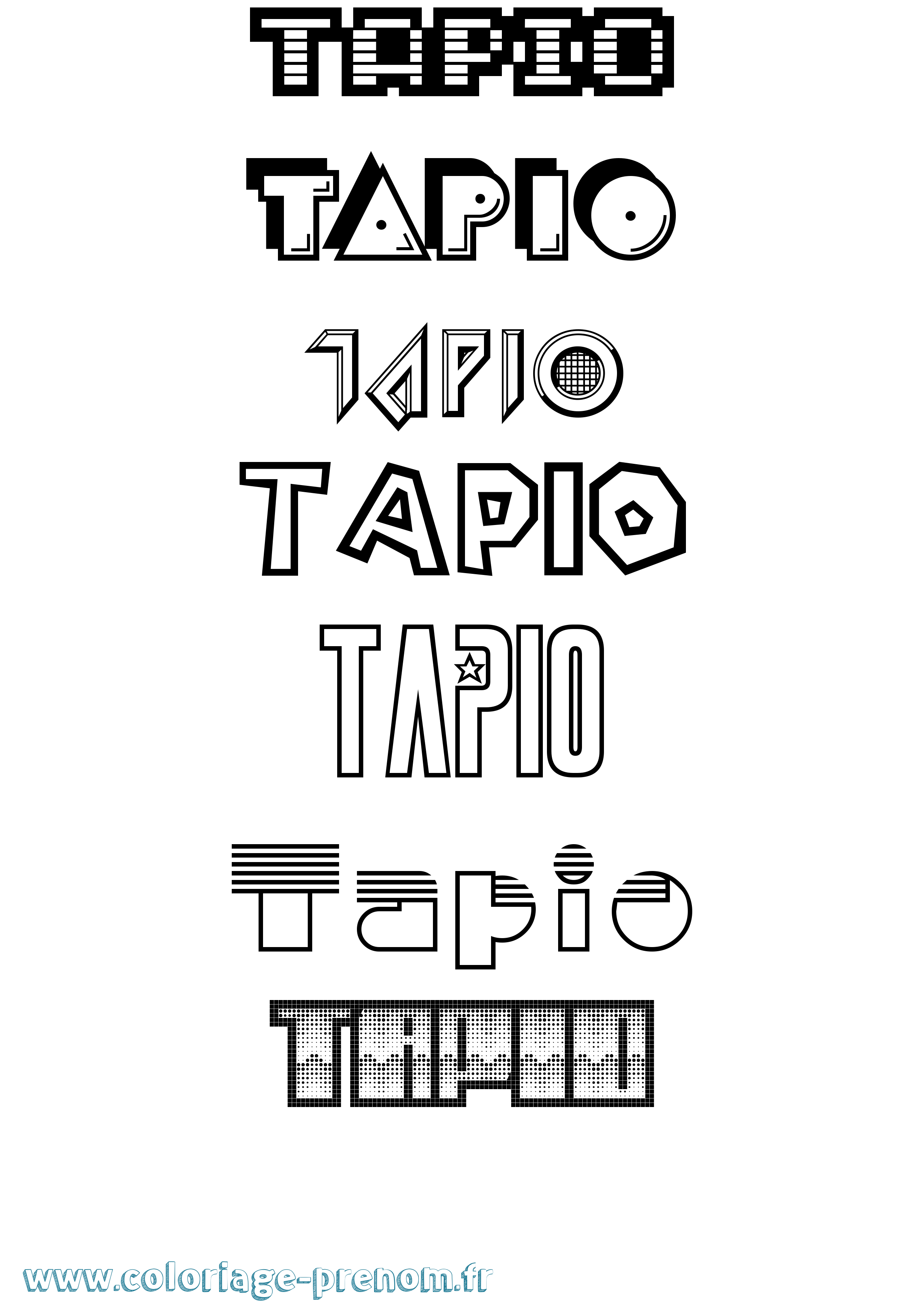 Coloriage Tapio Jeux Vidéos Coloriage prénom Tapio Jeux Vidéos