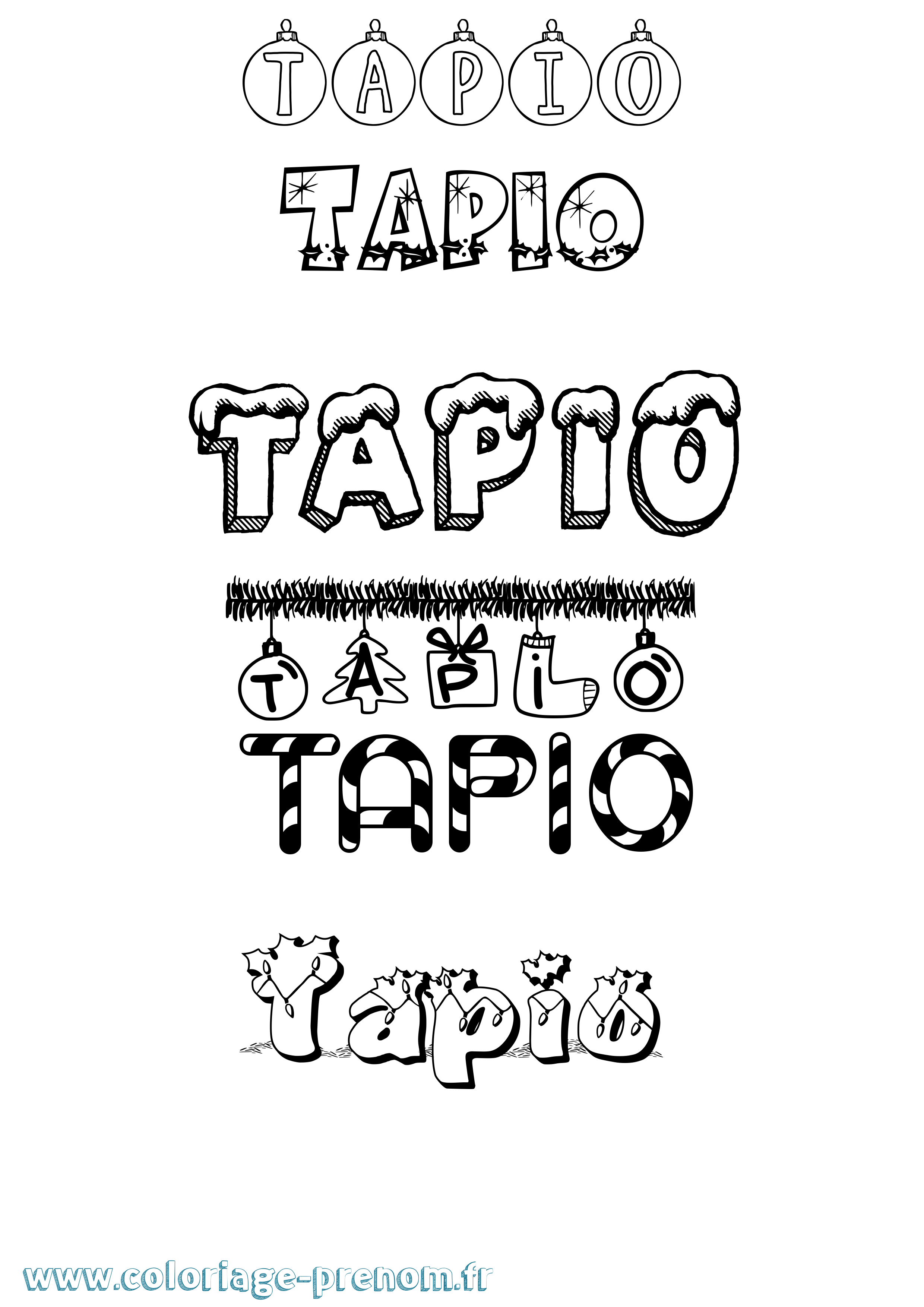Coloriage Tapio Noël Coloriage prénom Tapio Noël