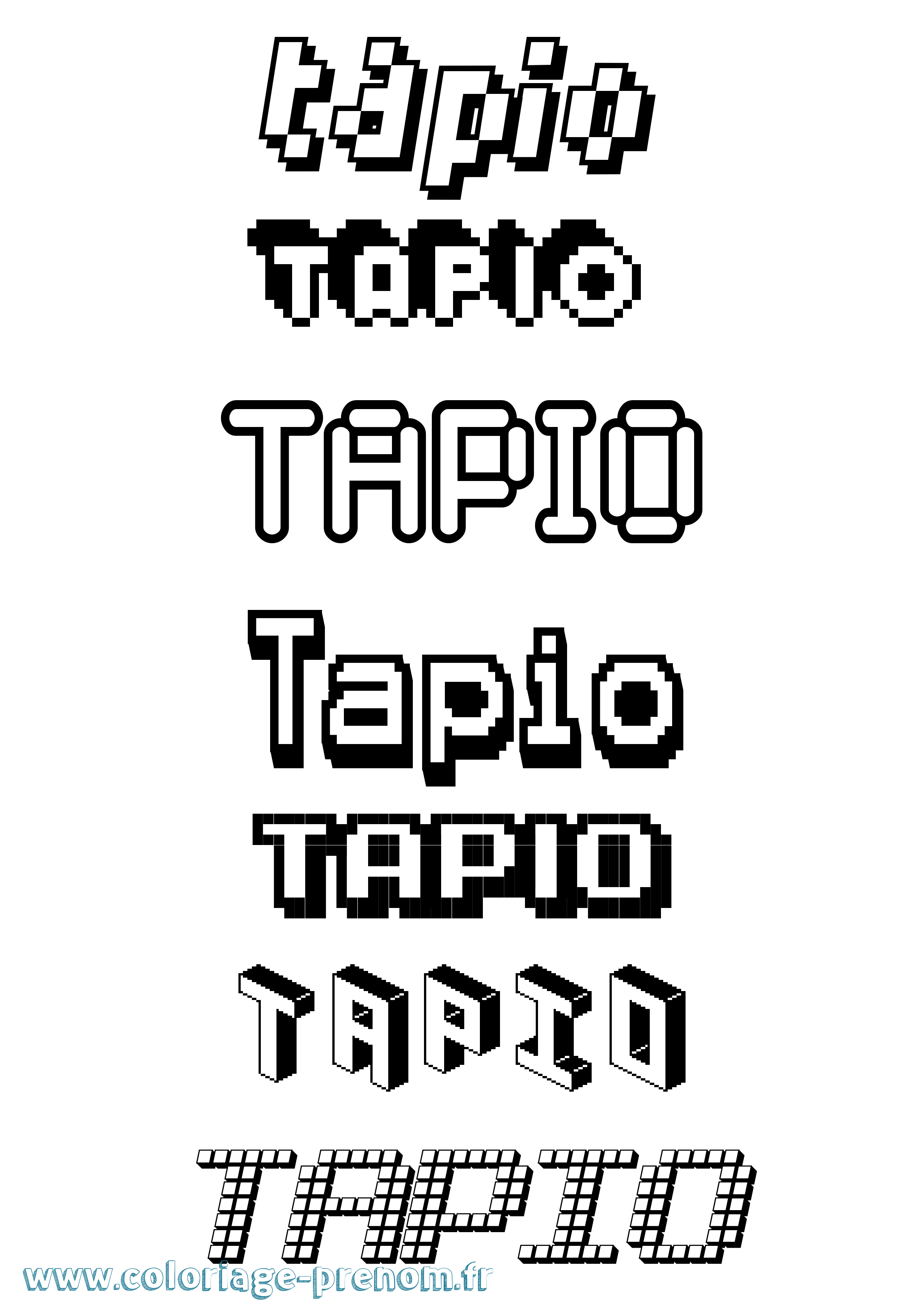 Coloriage Tapio Pixel Coloriage prénom Tapio Pixel