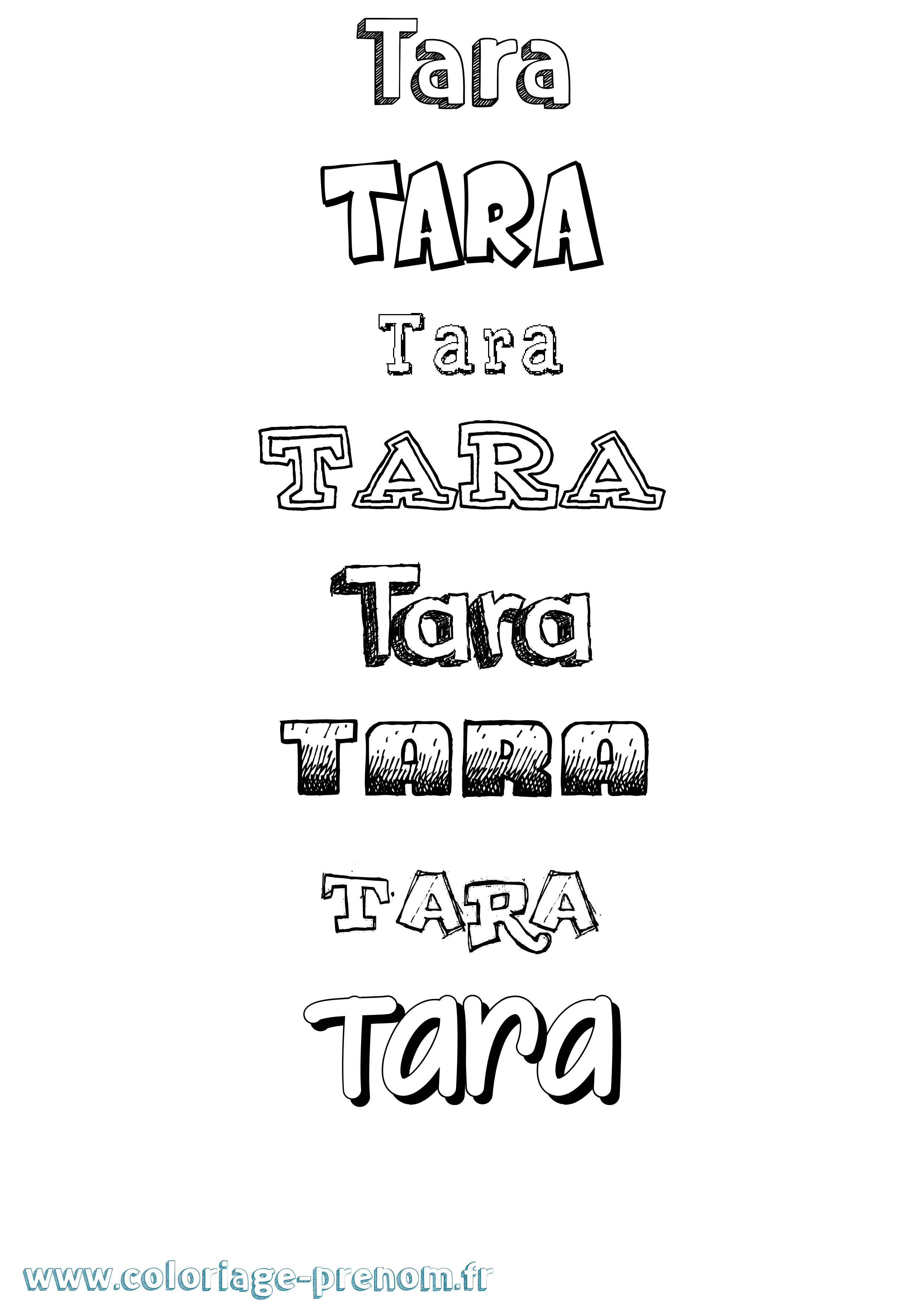 Coloriage prénom Tara