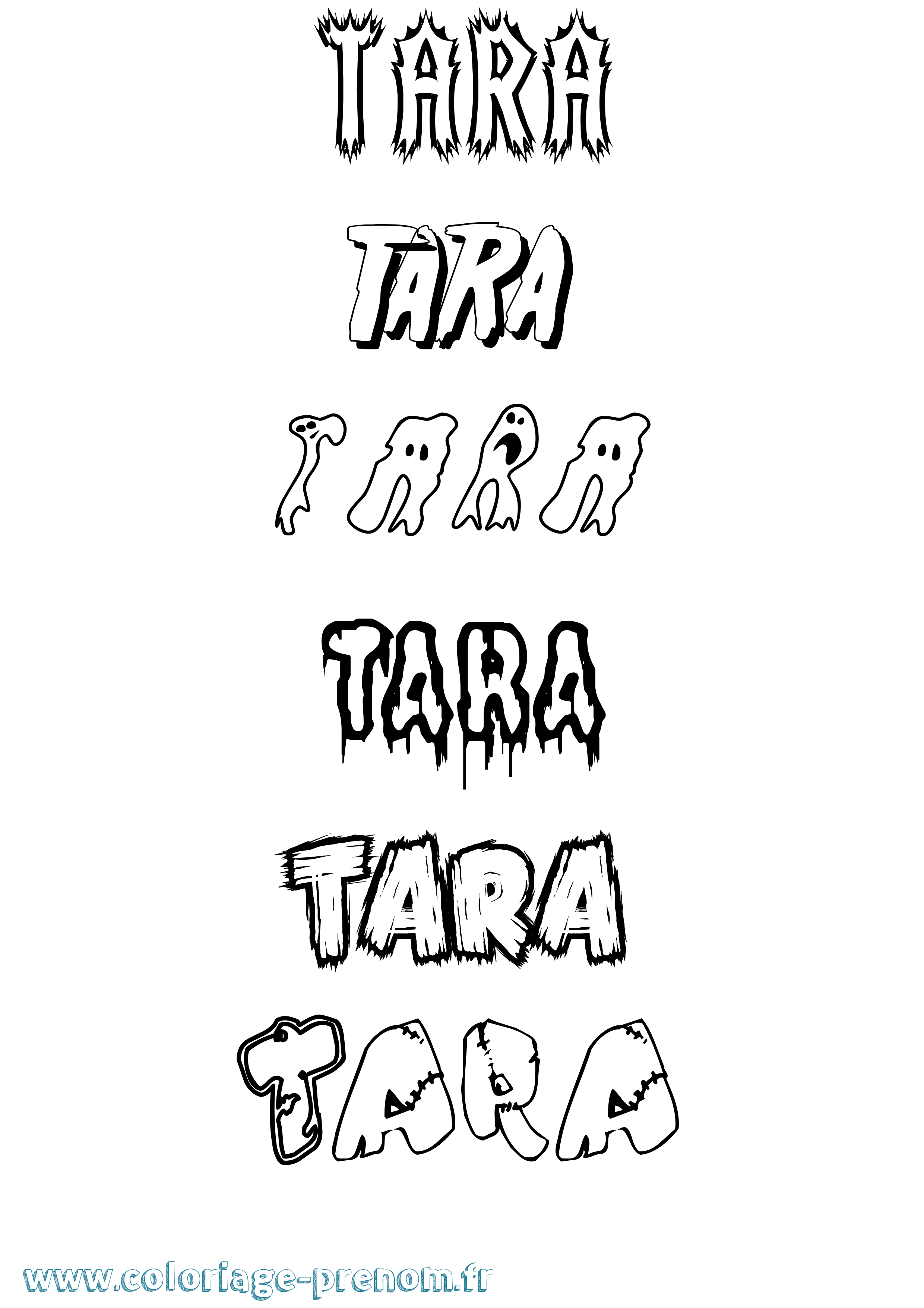Coloriage prénom Tara Frisson