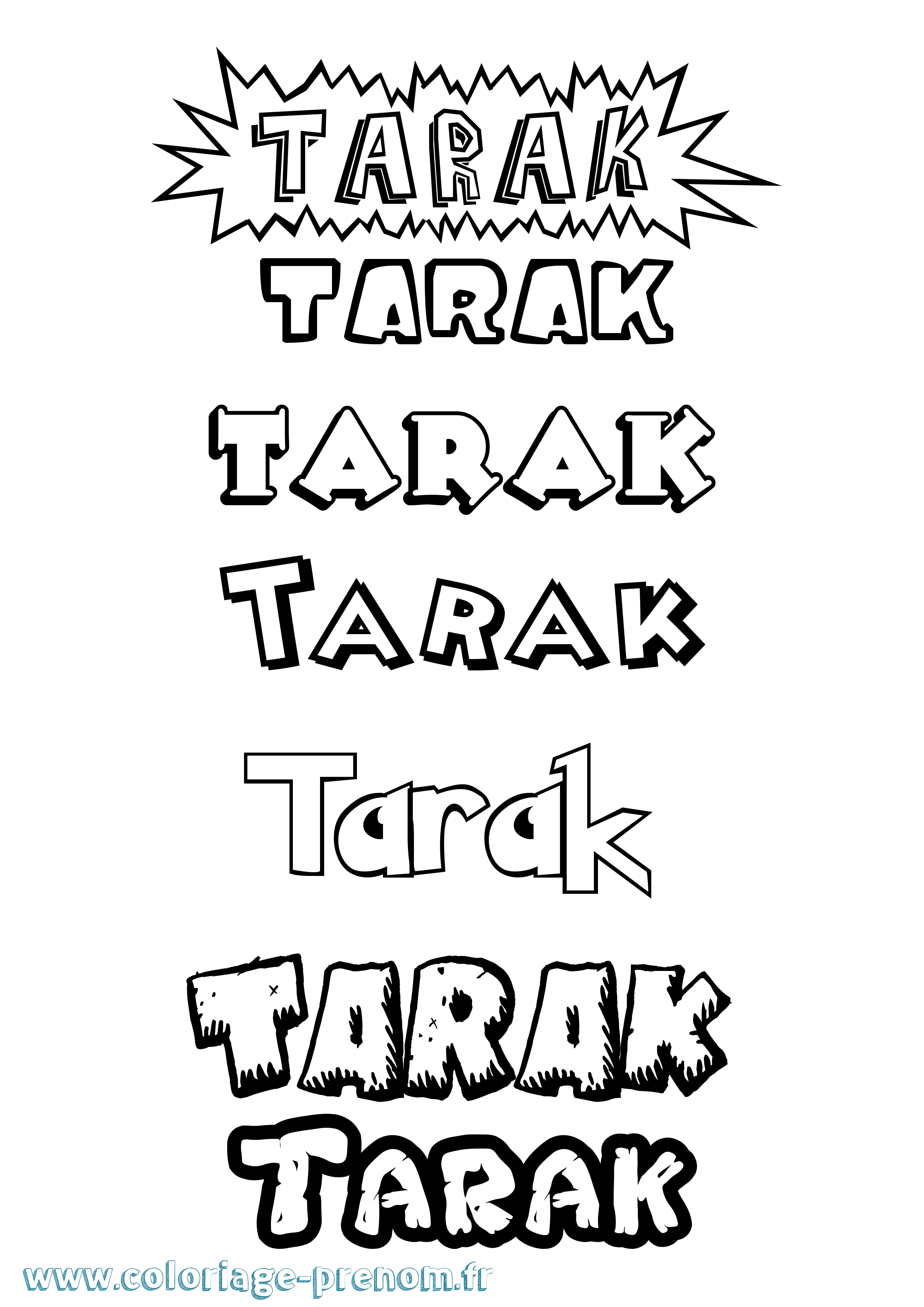 Coloriage prénom Tarak Dessin Animé