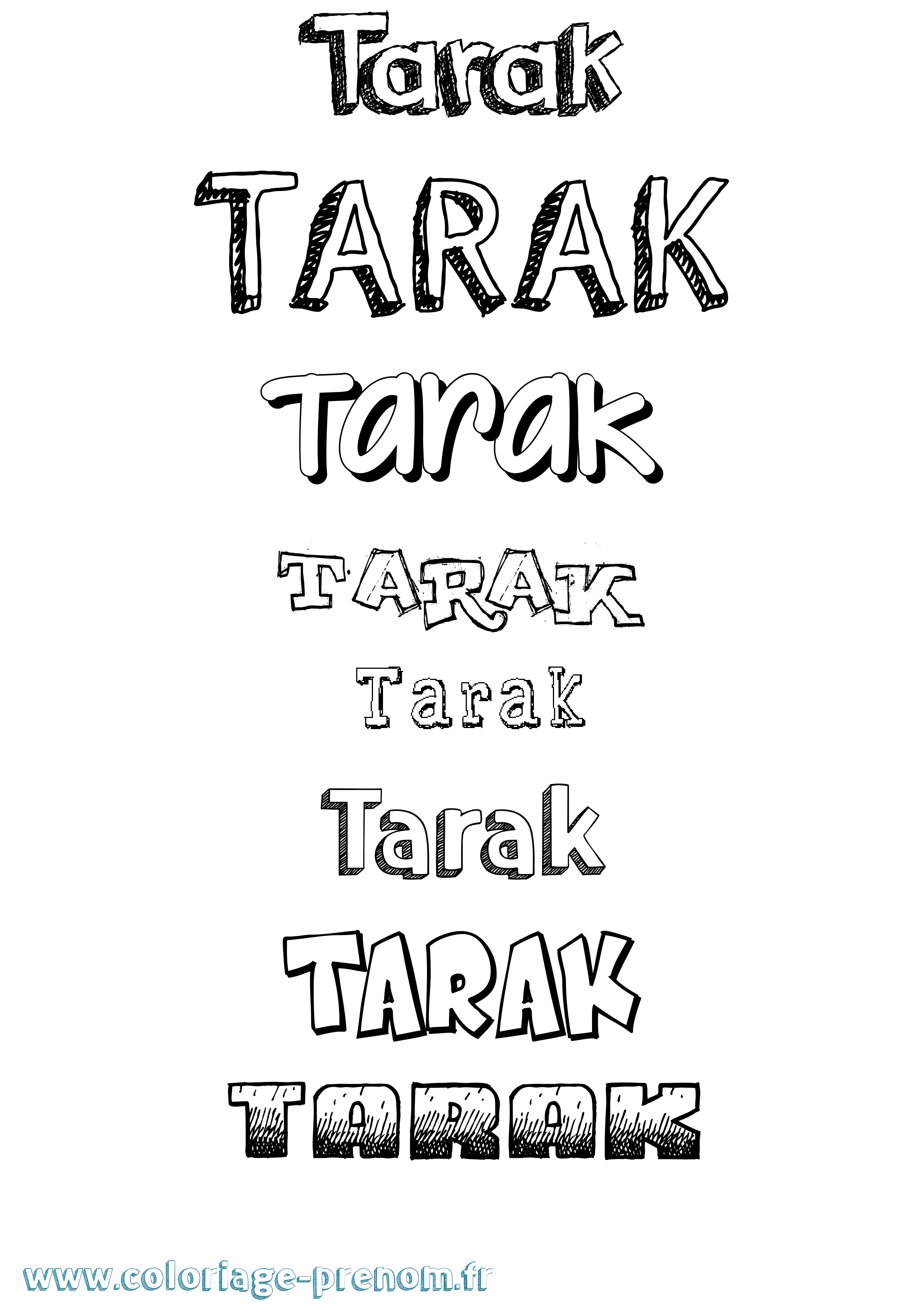 Coloriage prénom Tarak Dessiné