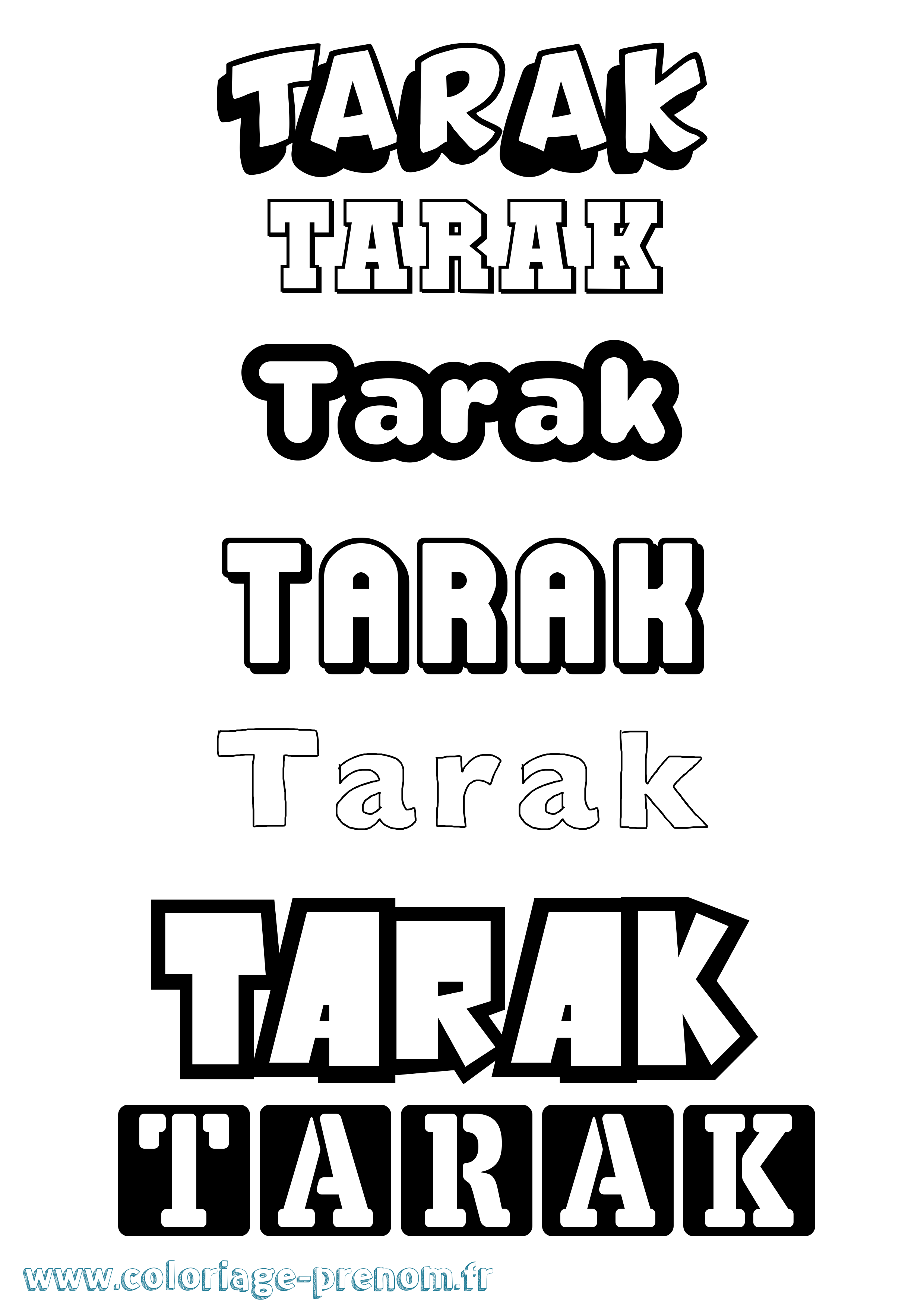 Coloriage prénom Tarak Simple