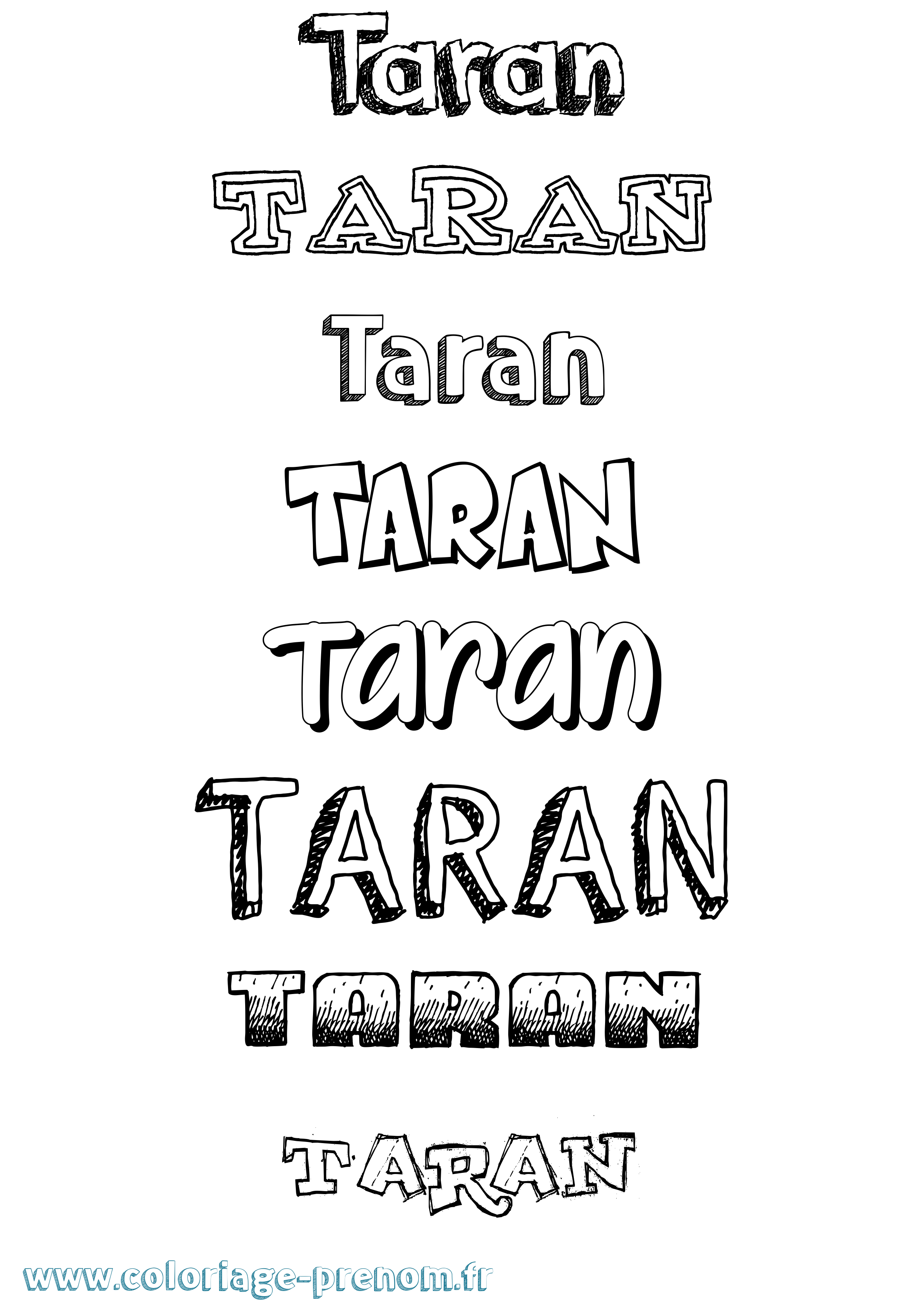Coloriage prénom Taran Dessiné