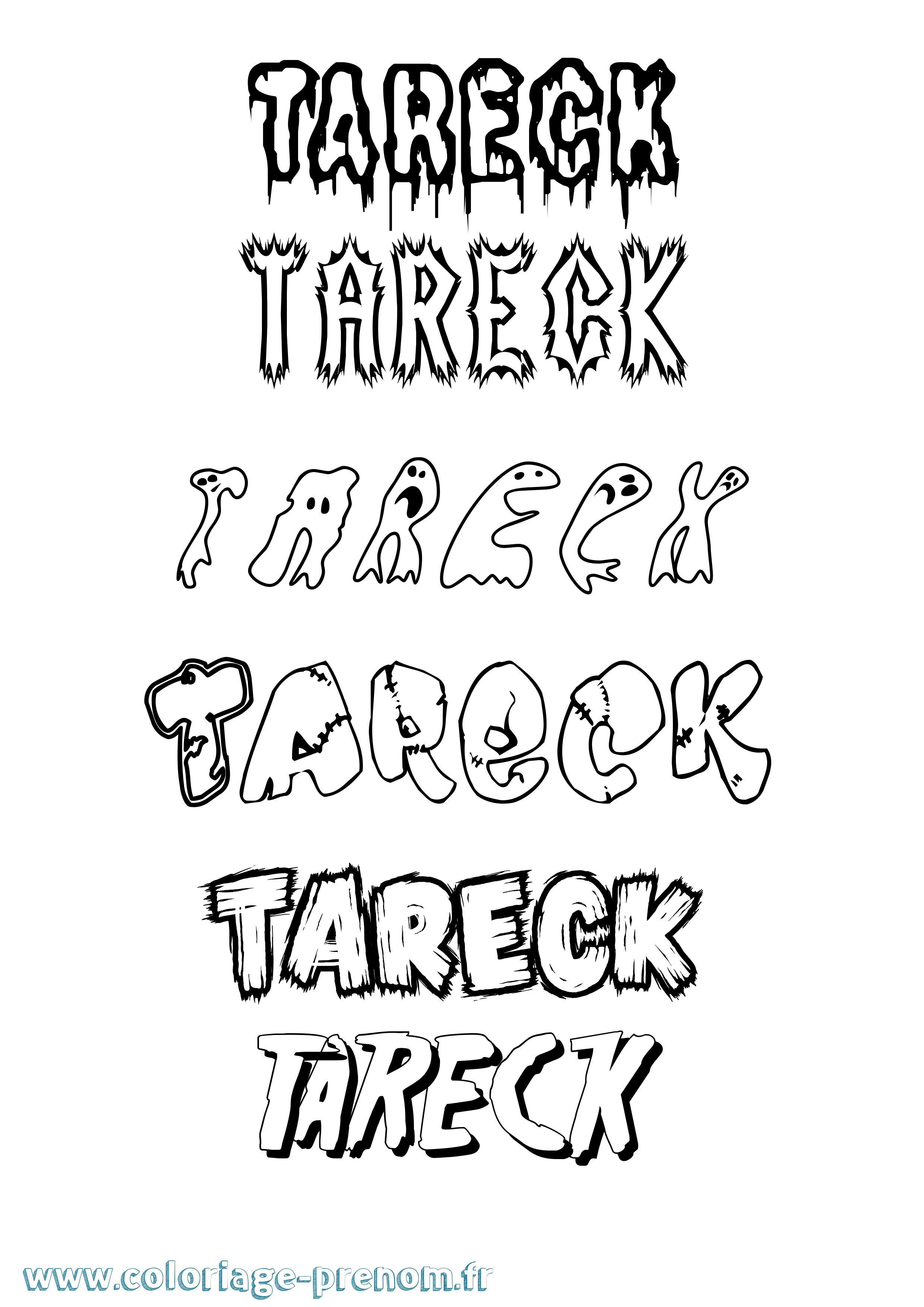 Coloriage prénom Tareck Frisson