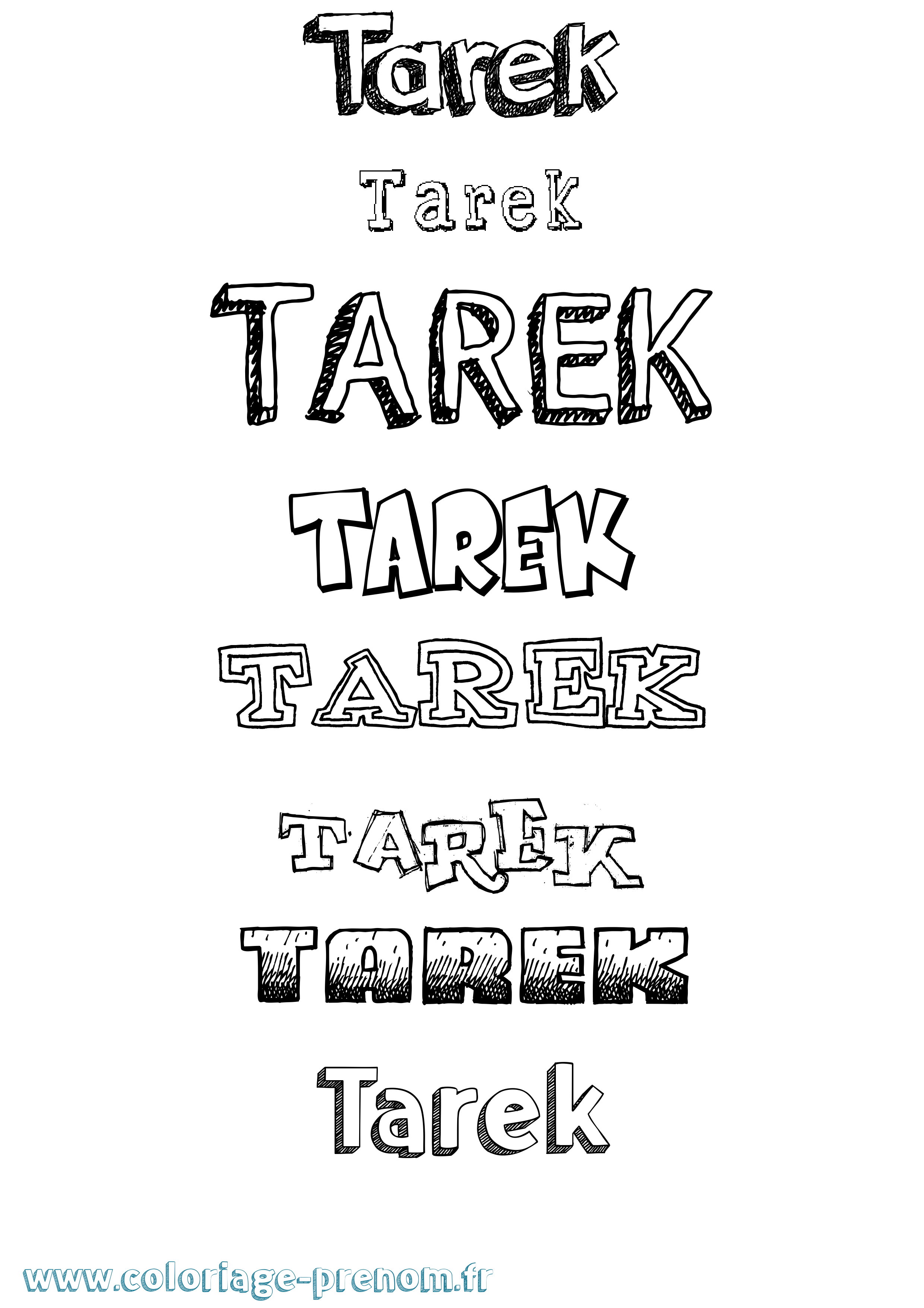 Coloriage prénom Tarek Dessiné