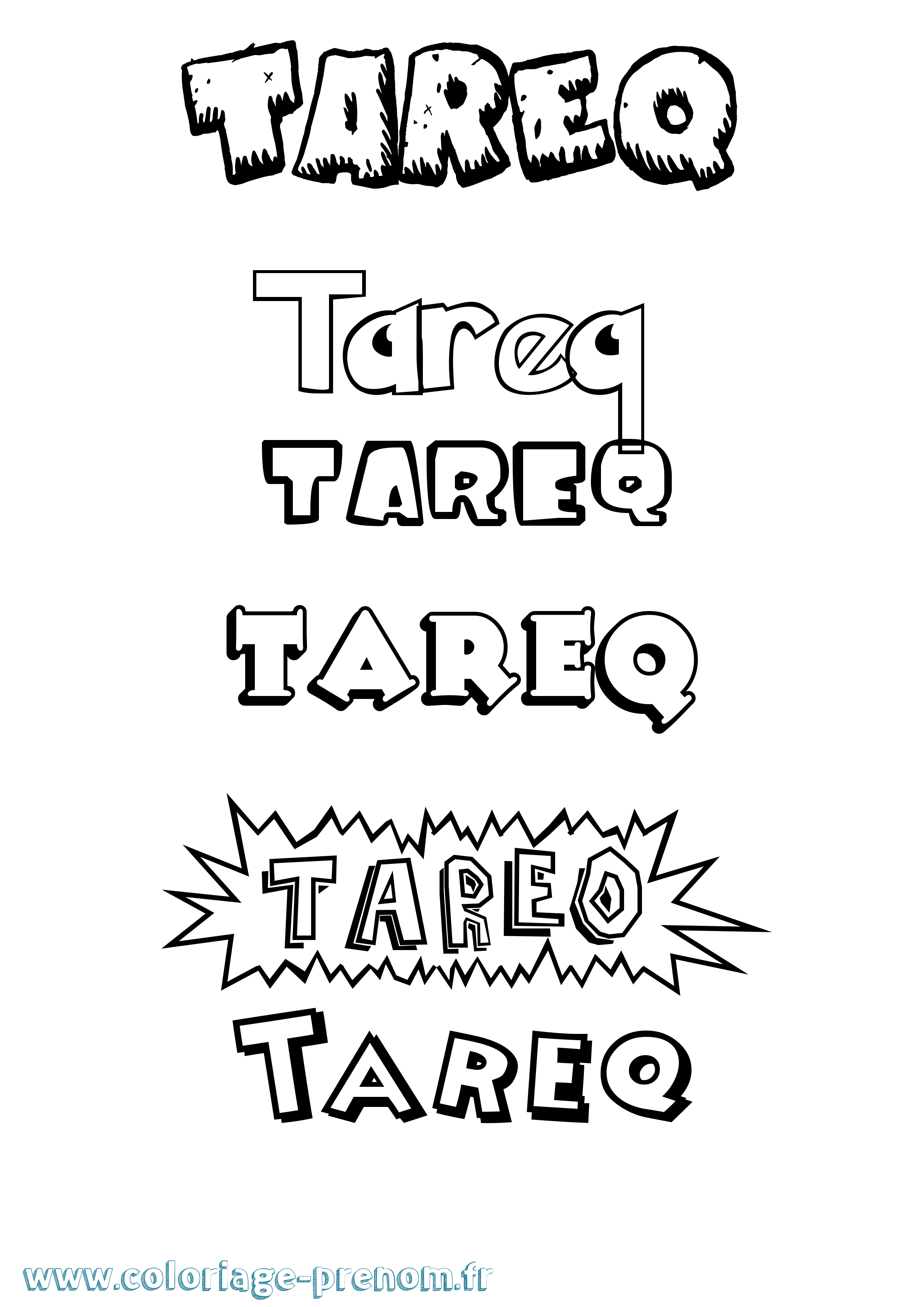 Coloriage prénom Tareq Dessin Animé