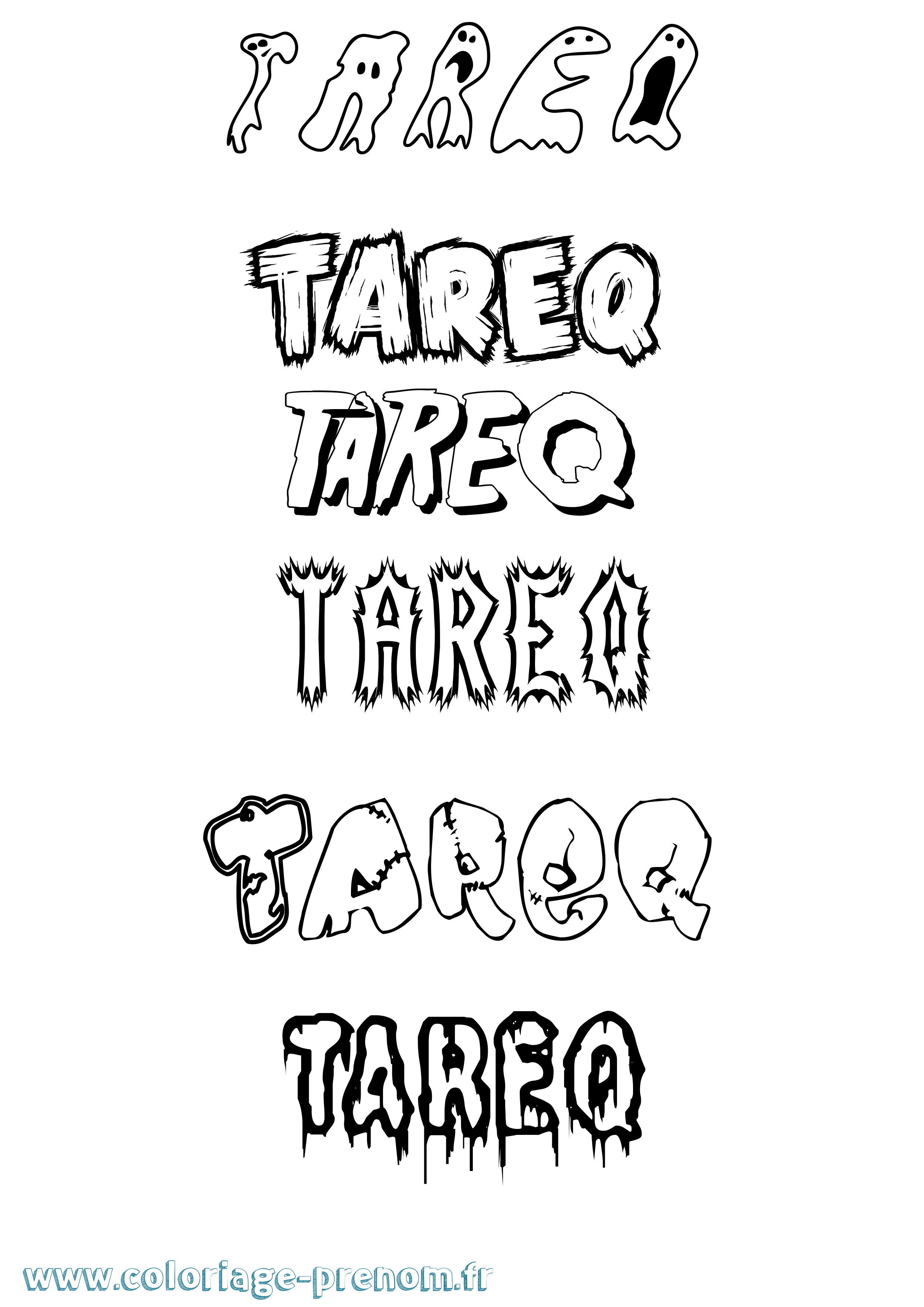 Coloriage Tareq Frisson Coloriage prénom Tareq Frisson