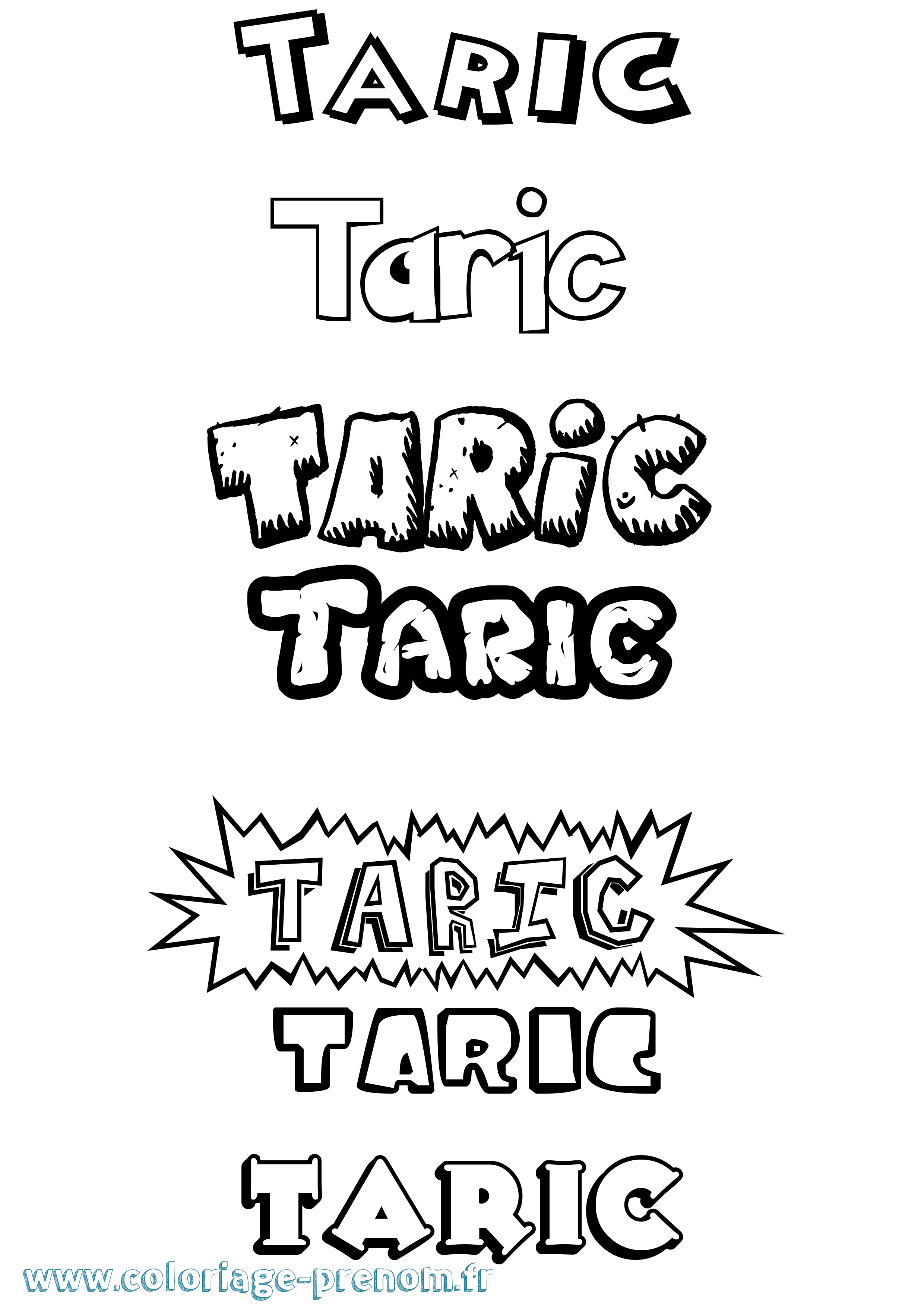 Coloriage prénom Taric Dessin Animé