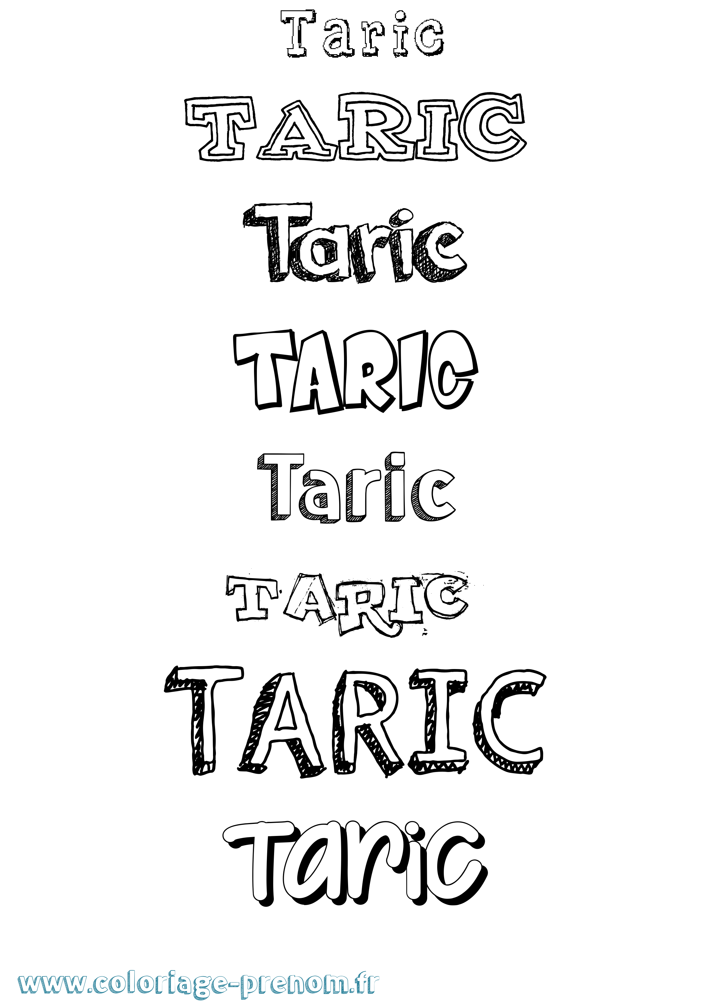 Coloriage prénom Taric Dessiné