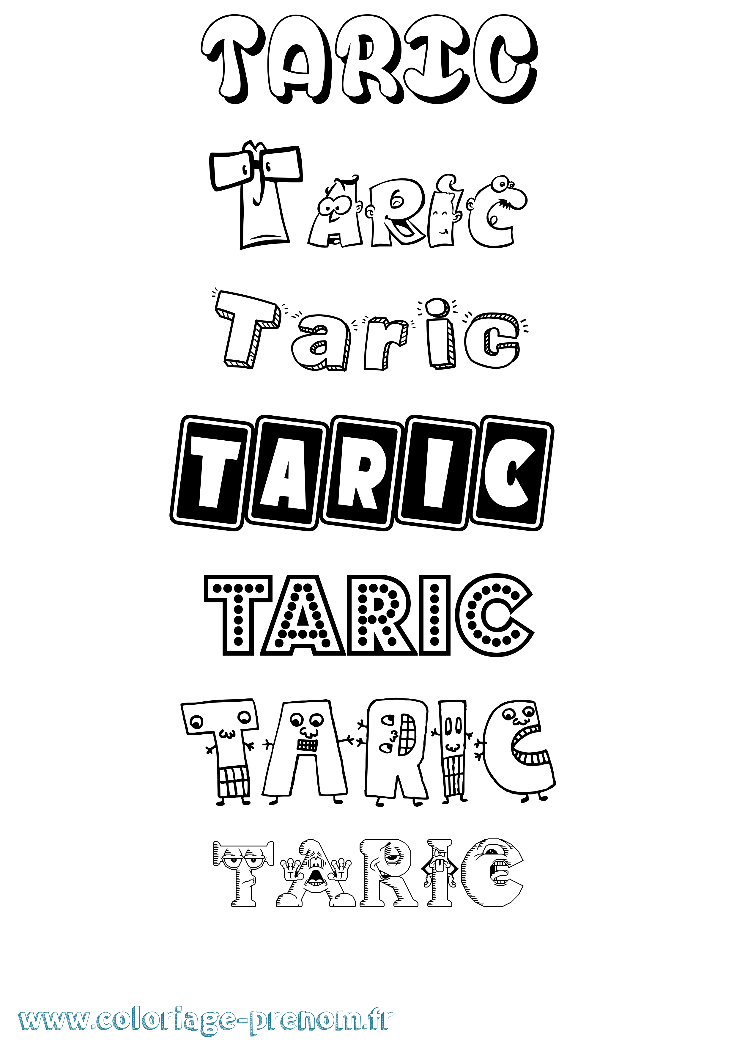 Coloriage prénom Taric Fun