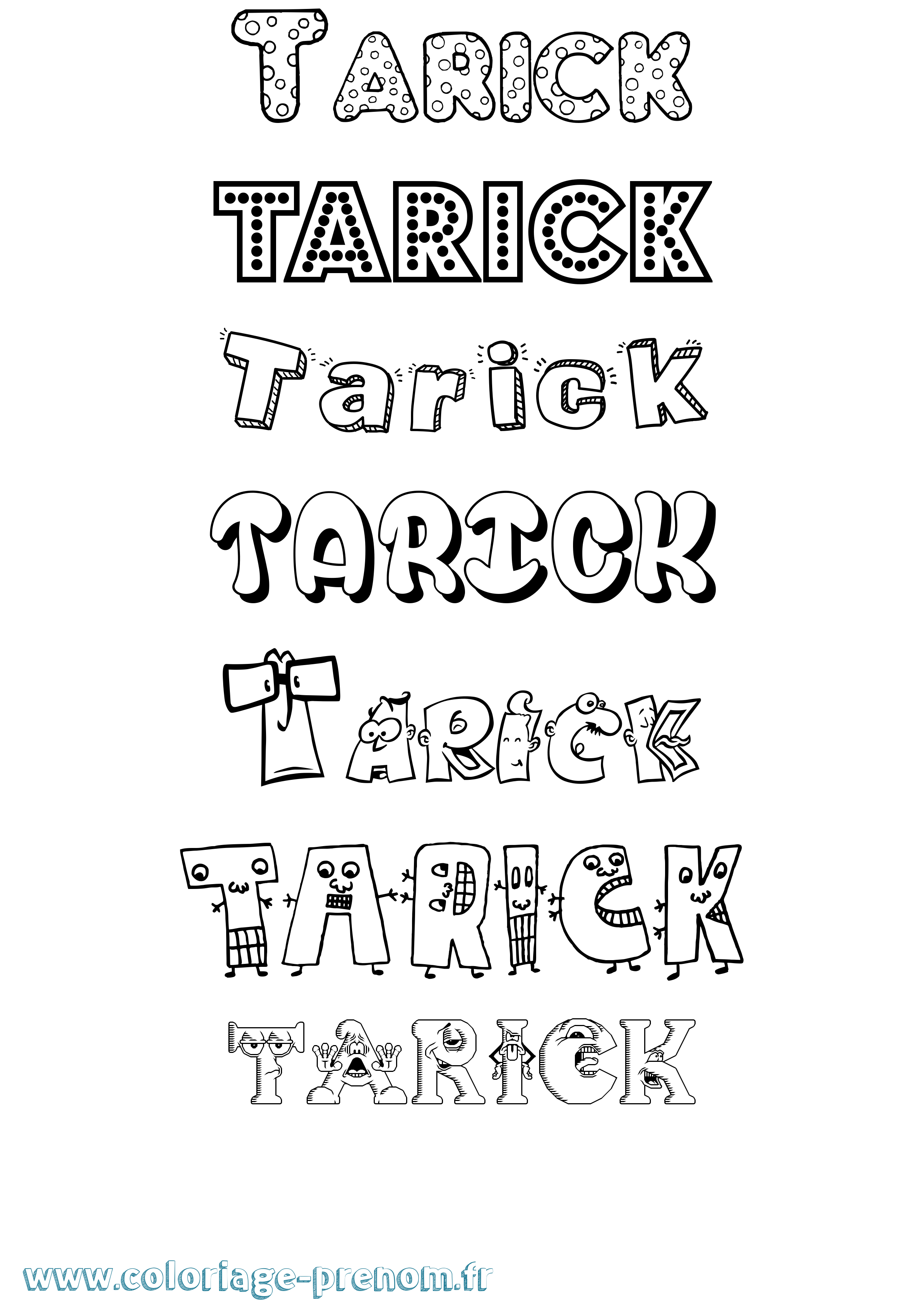 Coloriage prénom Tarick Fun
