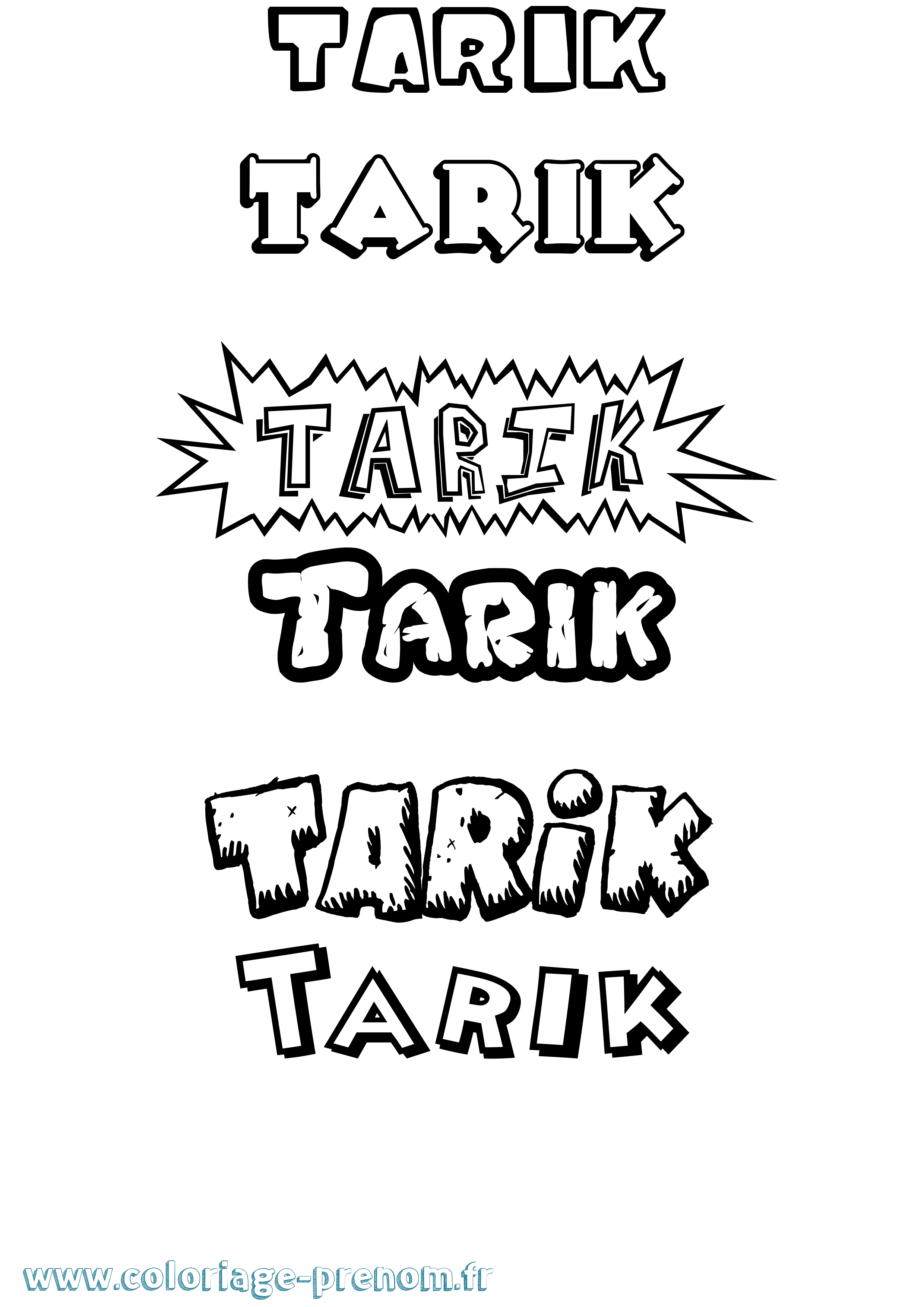 Coloriage prénom Tarik Dessin Animé