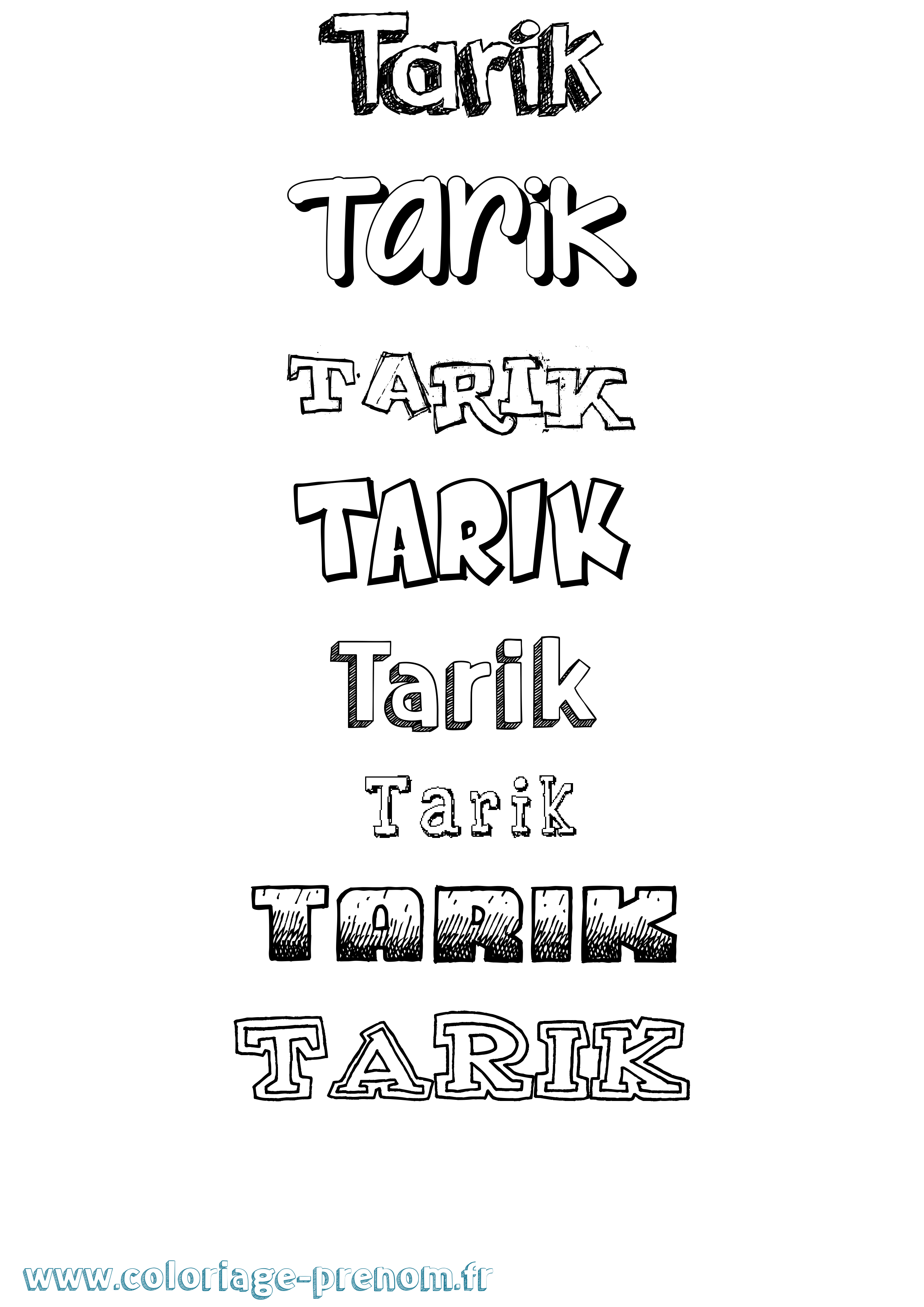 Coloriage prénom Tarik Dessiné