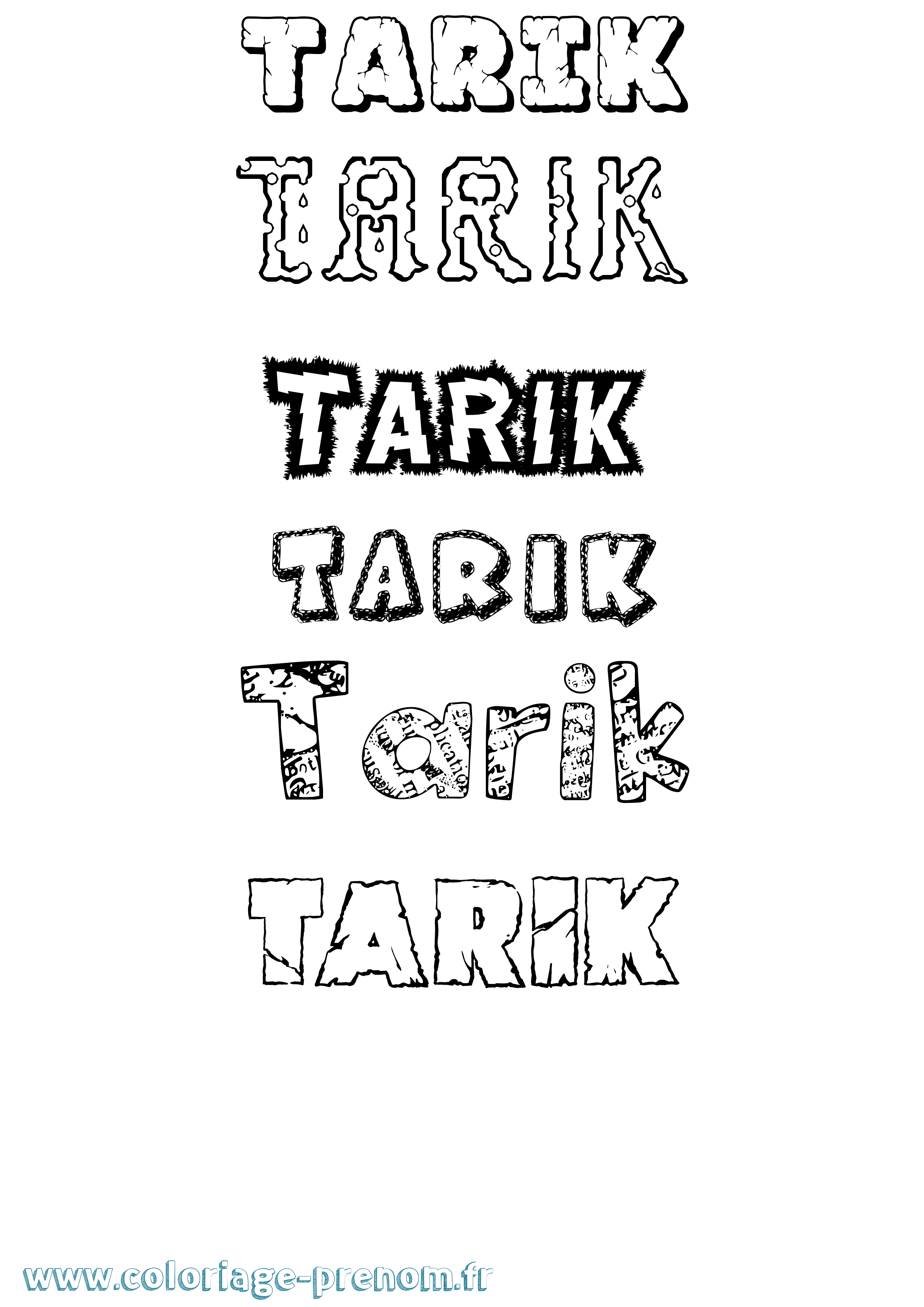 Coloriage prénom Tarik Destructuré