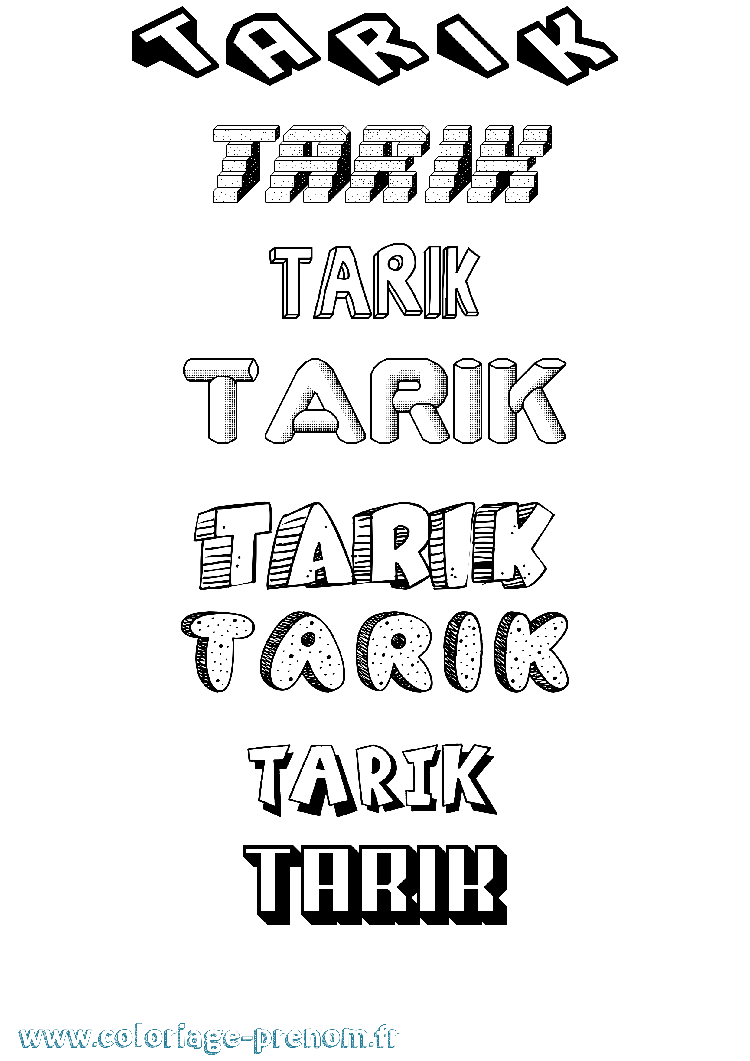 Coloriage prénom Tarik Effet 3D