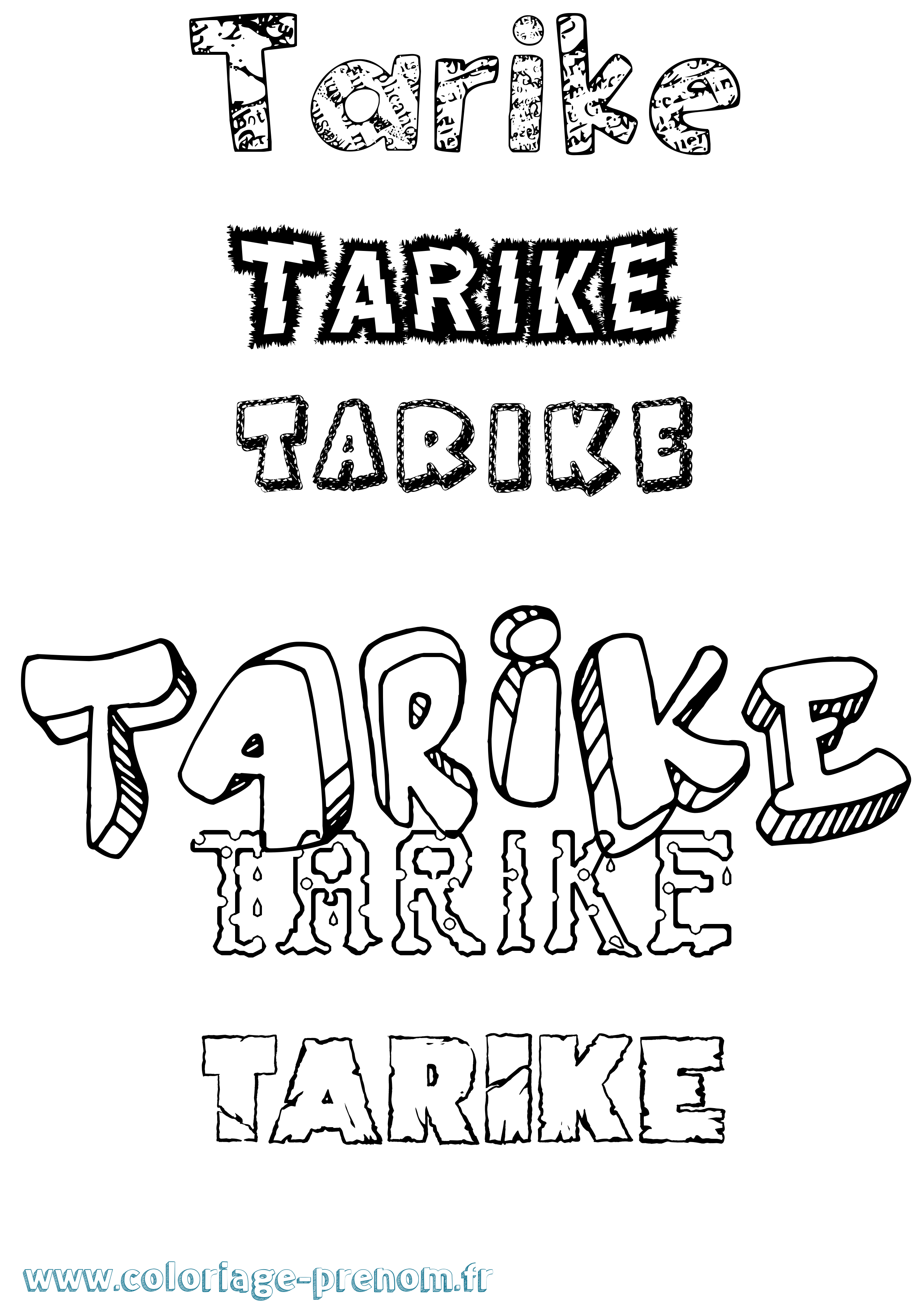 Coloriage prénom Tarike Destructuré