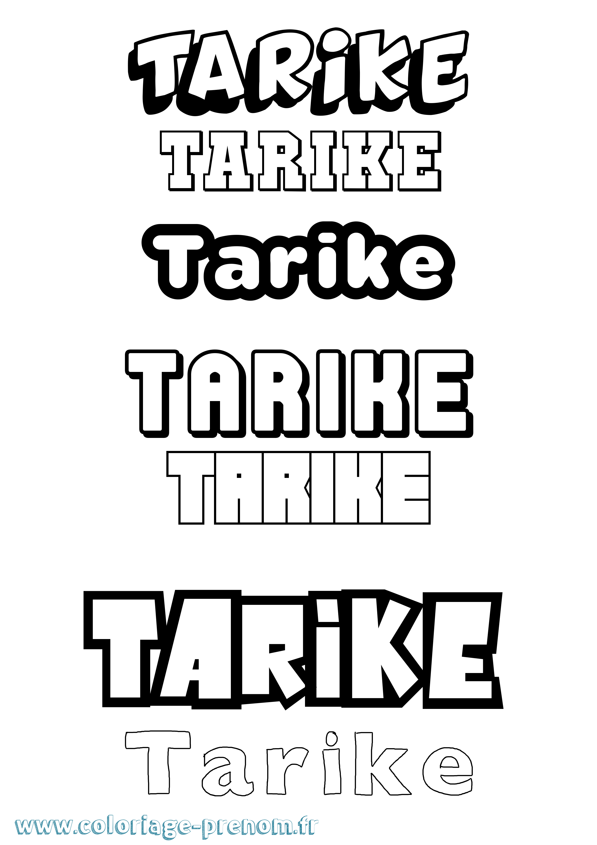 Coloriage prénom Tarike Simple