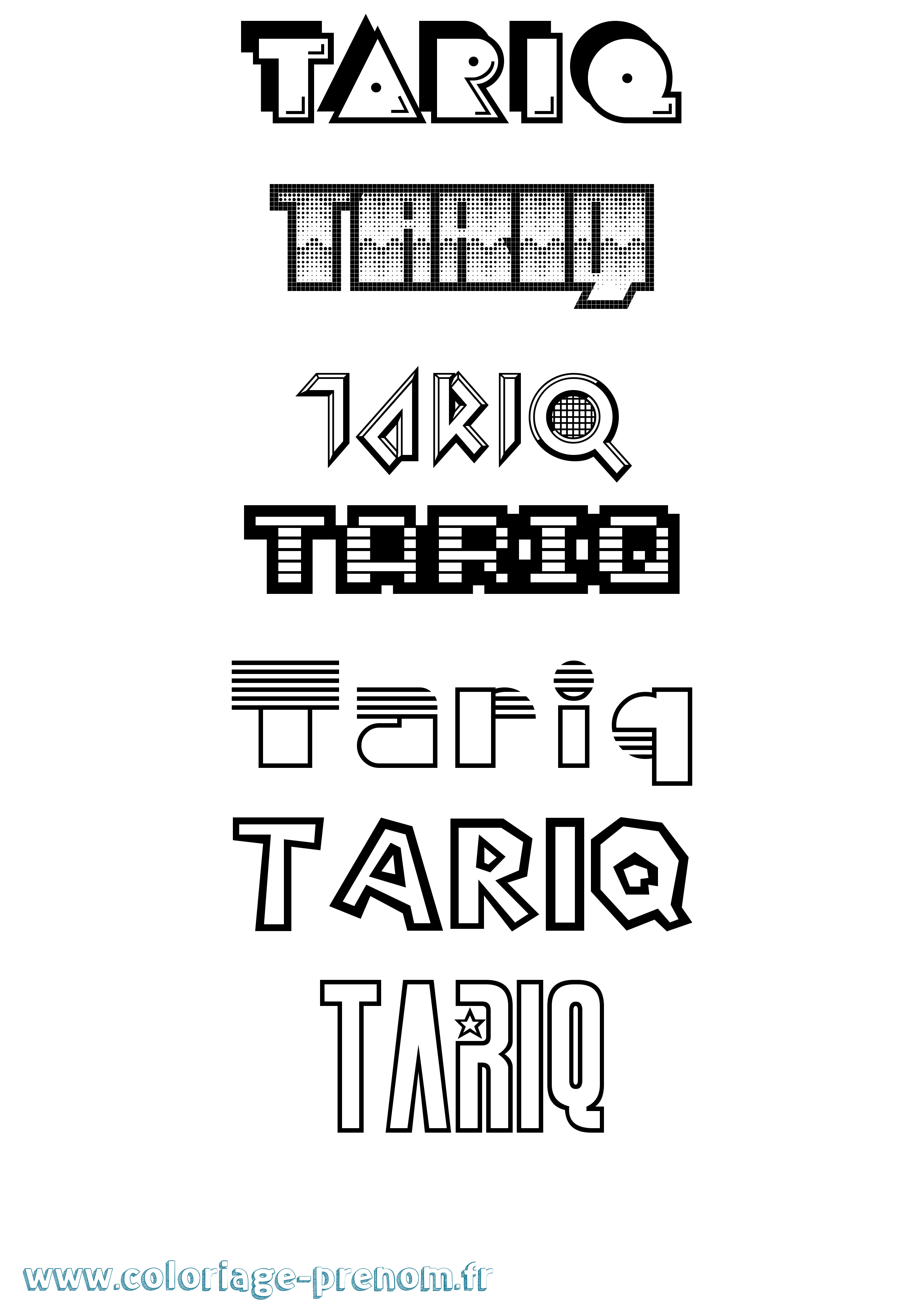 Coloriage prénom Tariq Jeux Vidéos