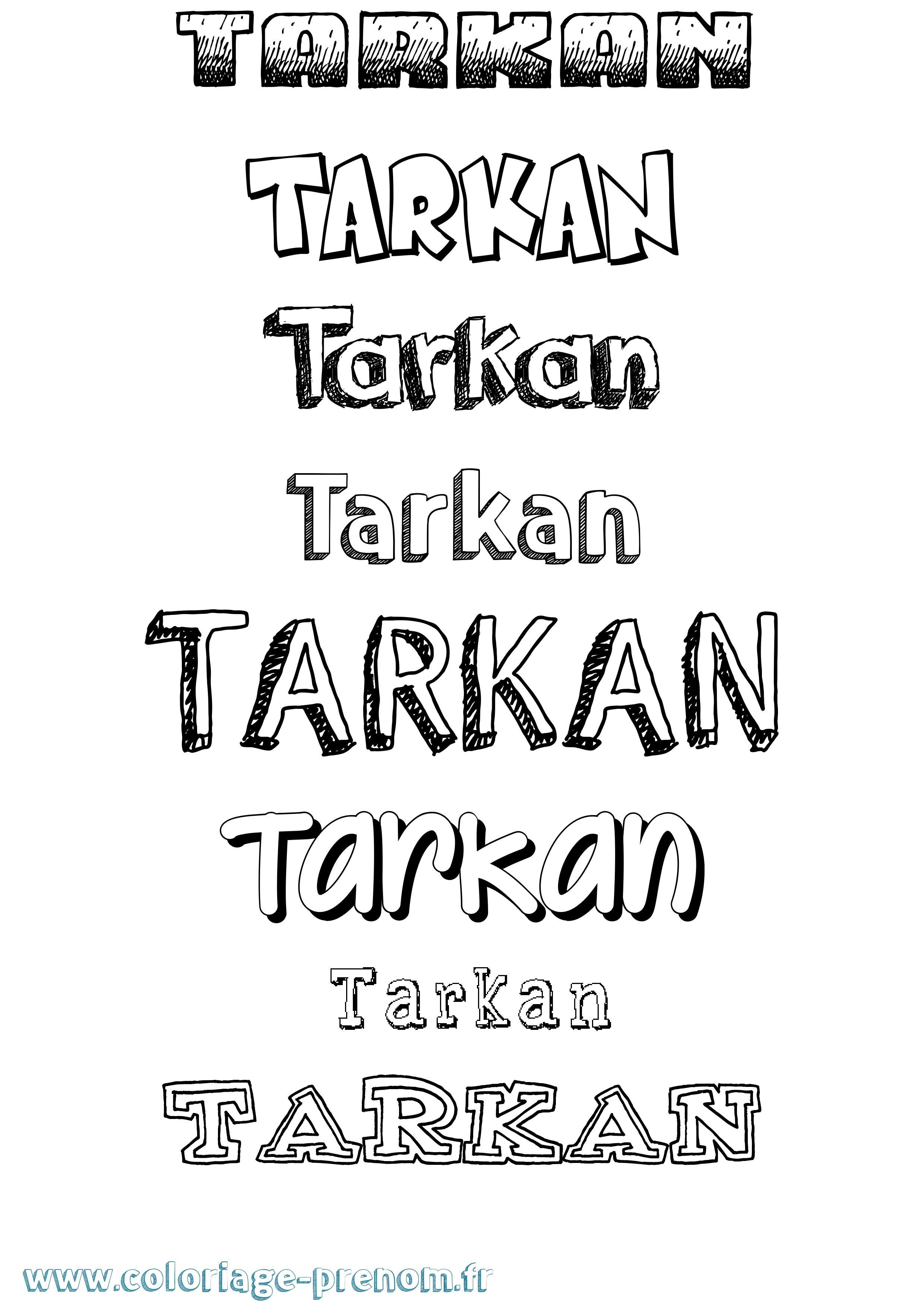 Coloriage prénom Tarkan Dessiné