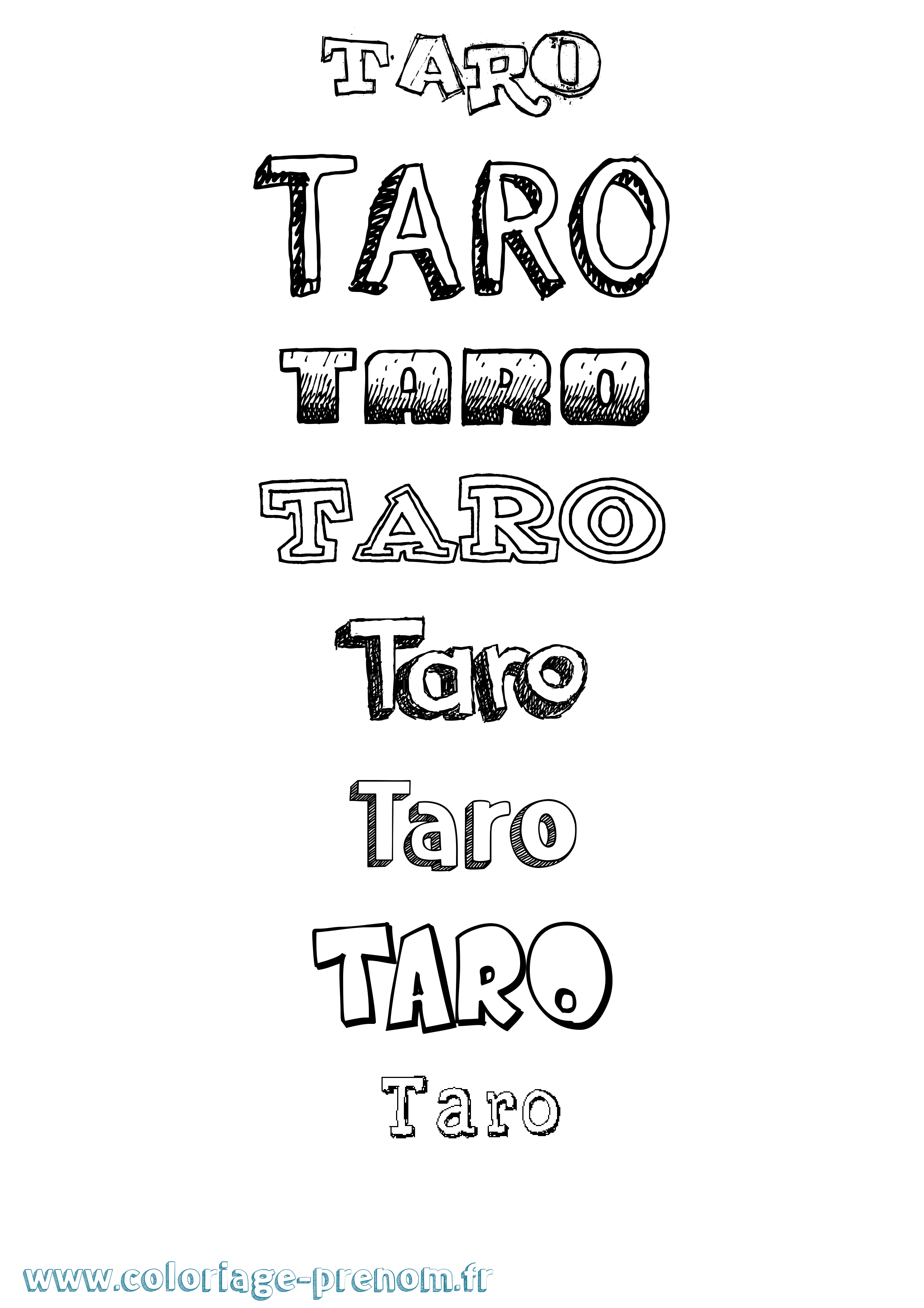 Coloriage Taro Dessiné Coloriage prénom Taro Dessiné