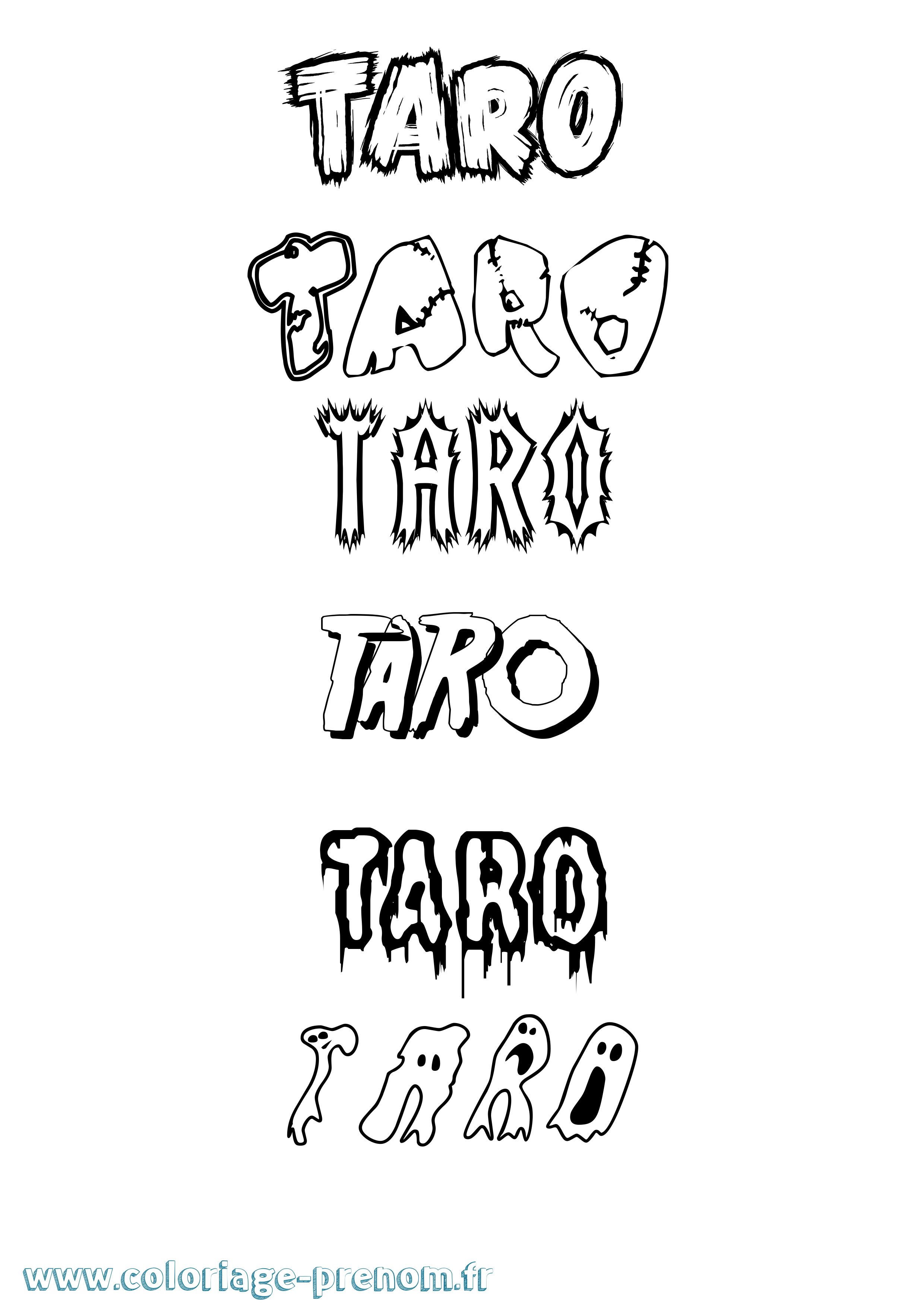 Coloriage prénom Taro Frisson