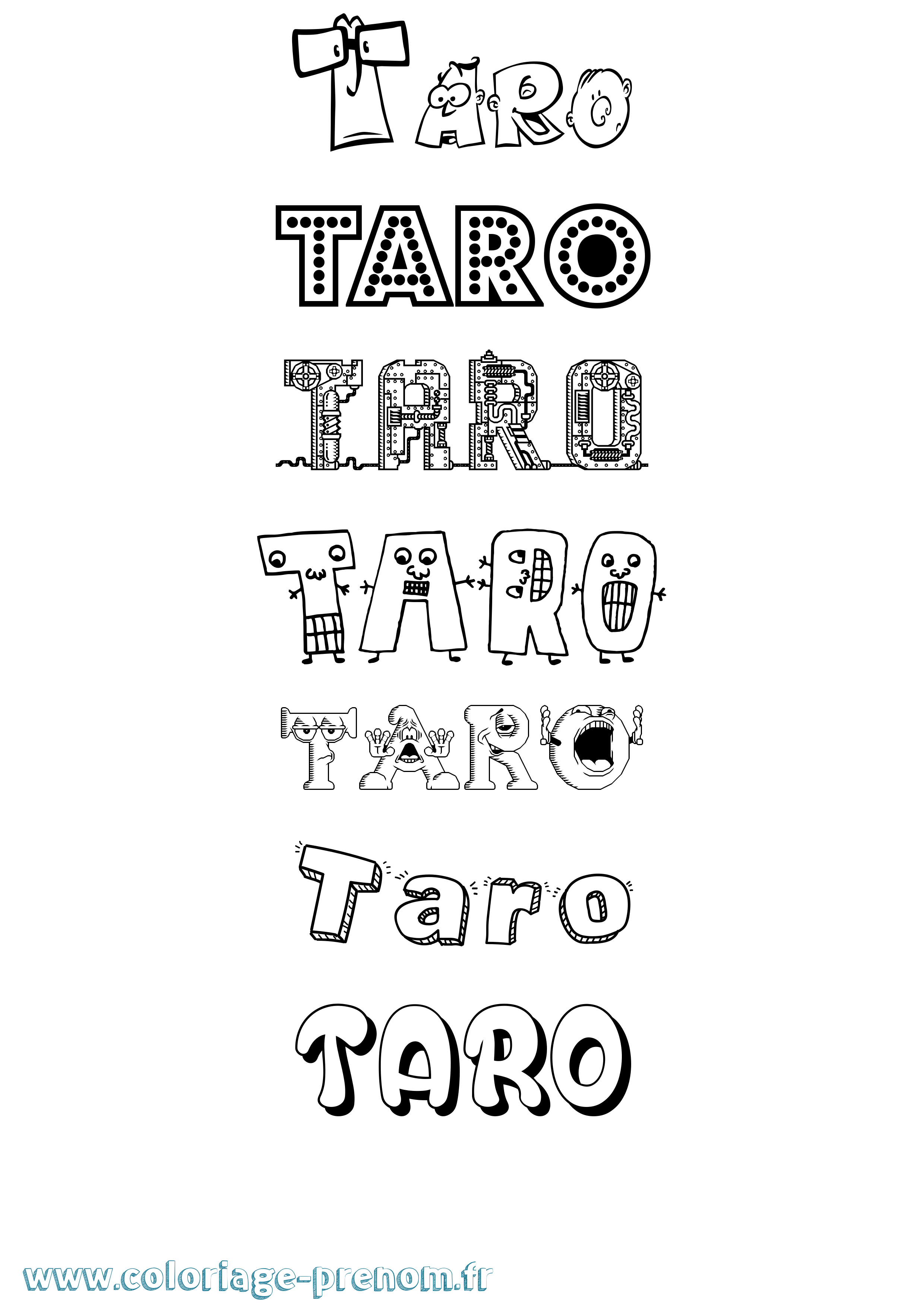 Coloriage Taro Fun Coloriage prénom Taro Fun