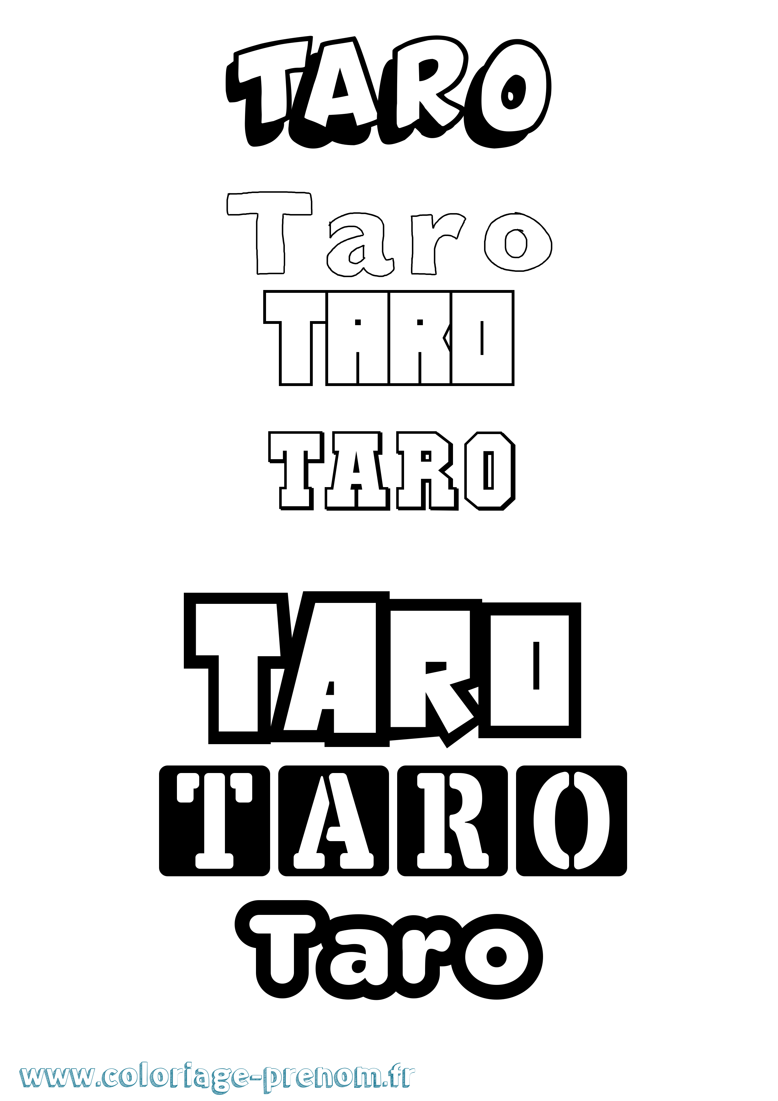 Coloriage prénom Taro Simple