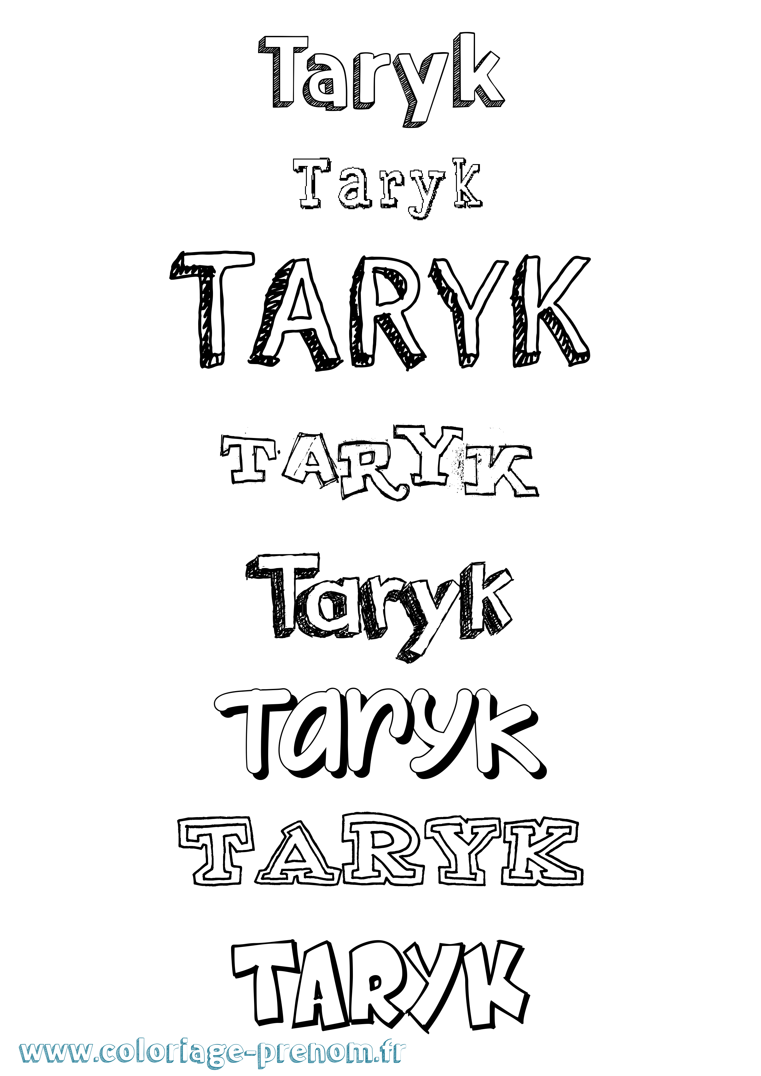 Coloriage prénom Taryk Dessiné