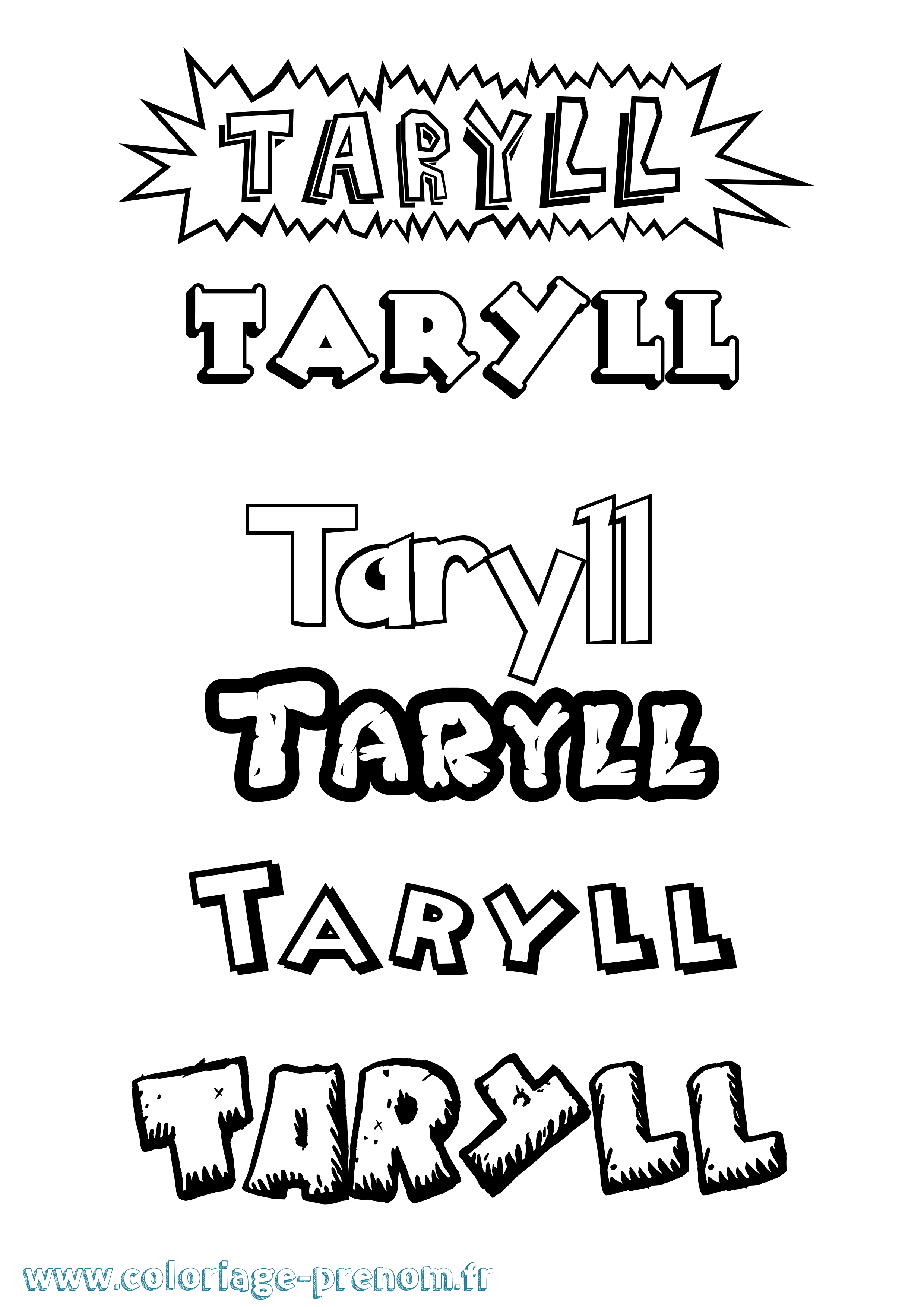 Coloriage prénom Taryll Dessin Animé