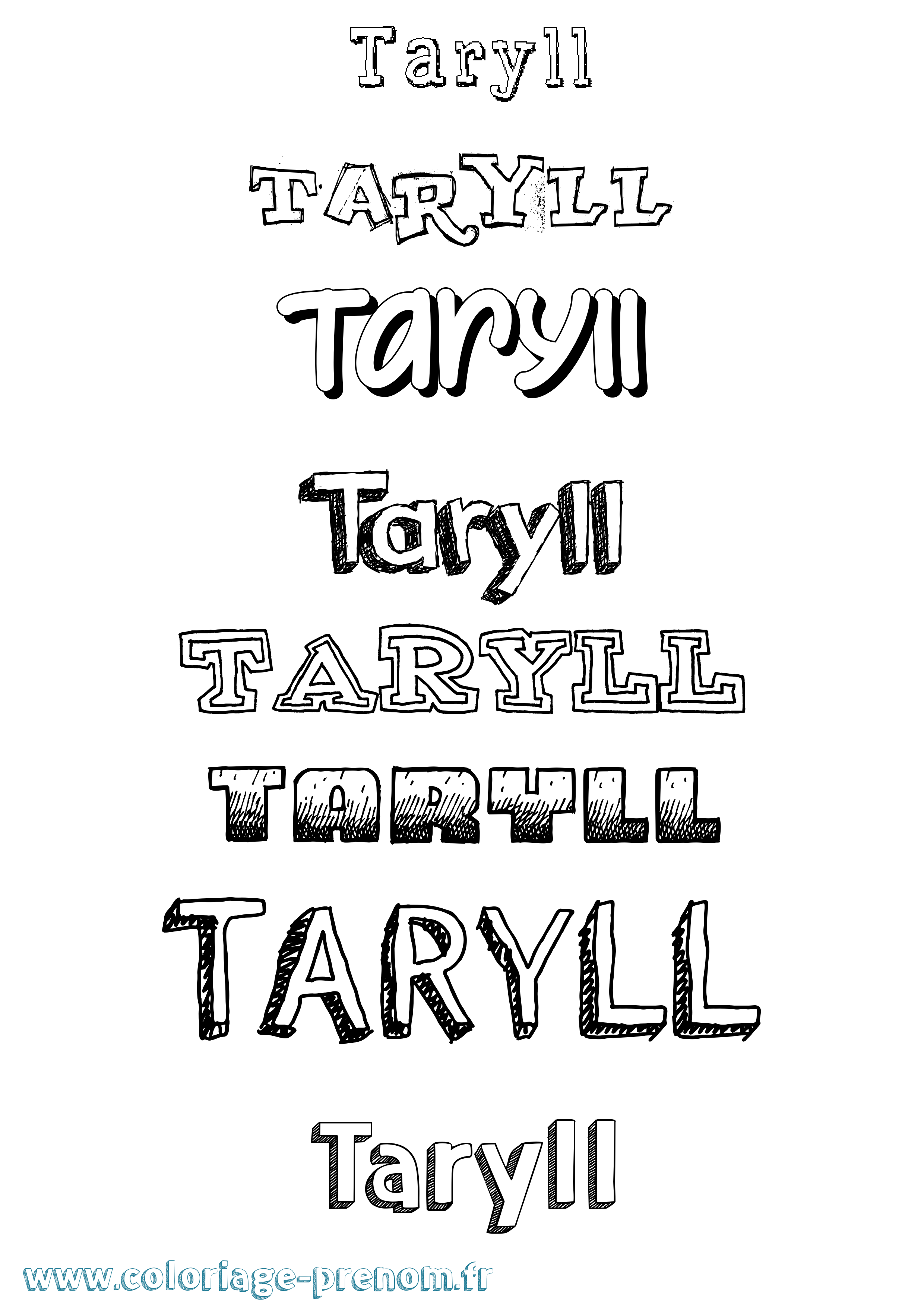 Coloriage prénom Taryll Dessiné