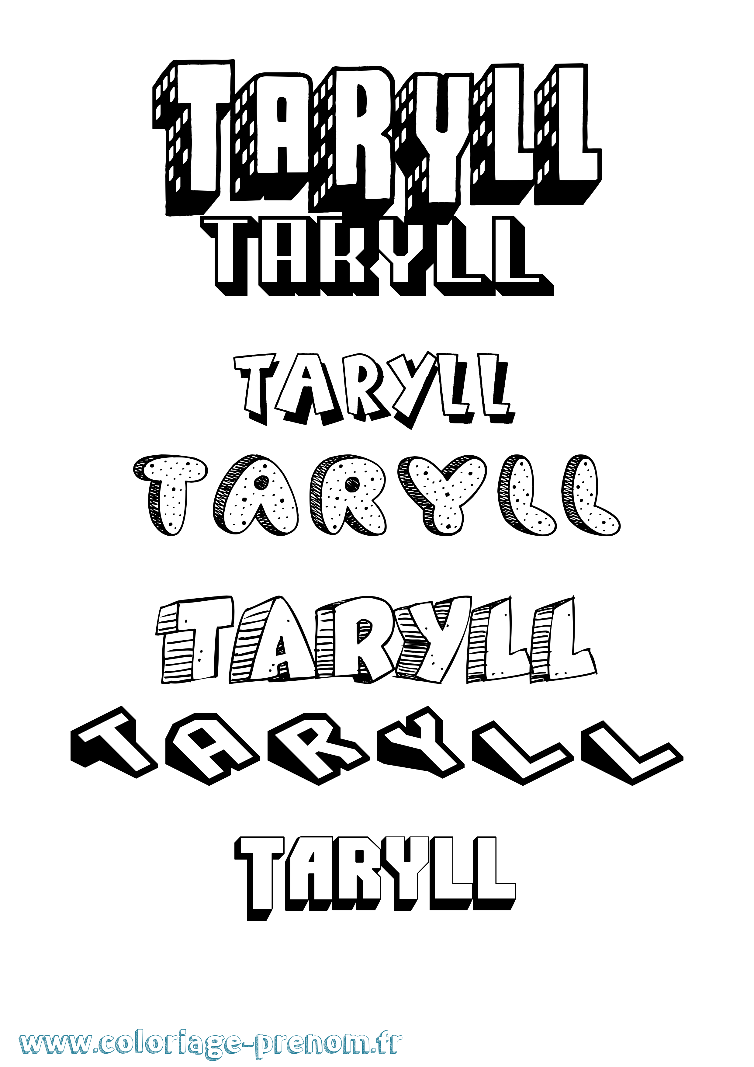 Coloriage prénom Taryll Effet 3D