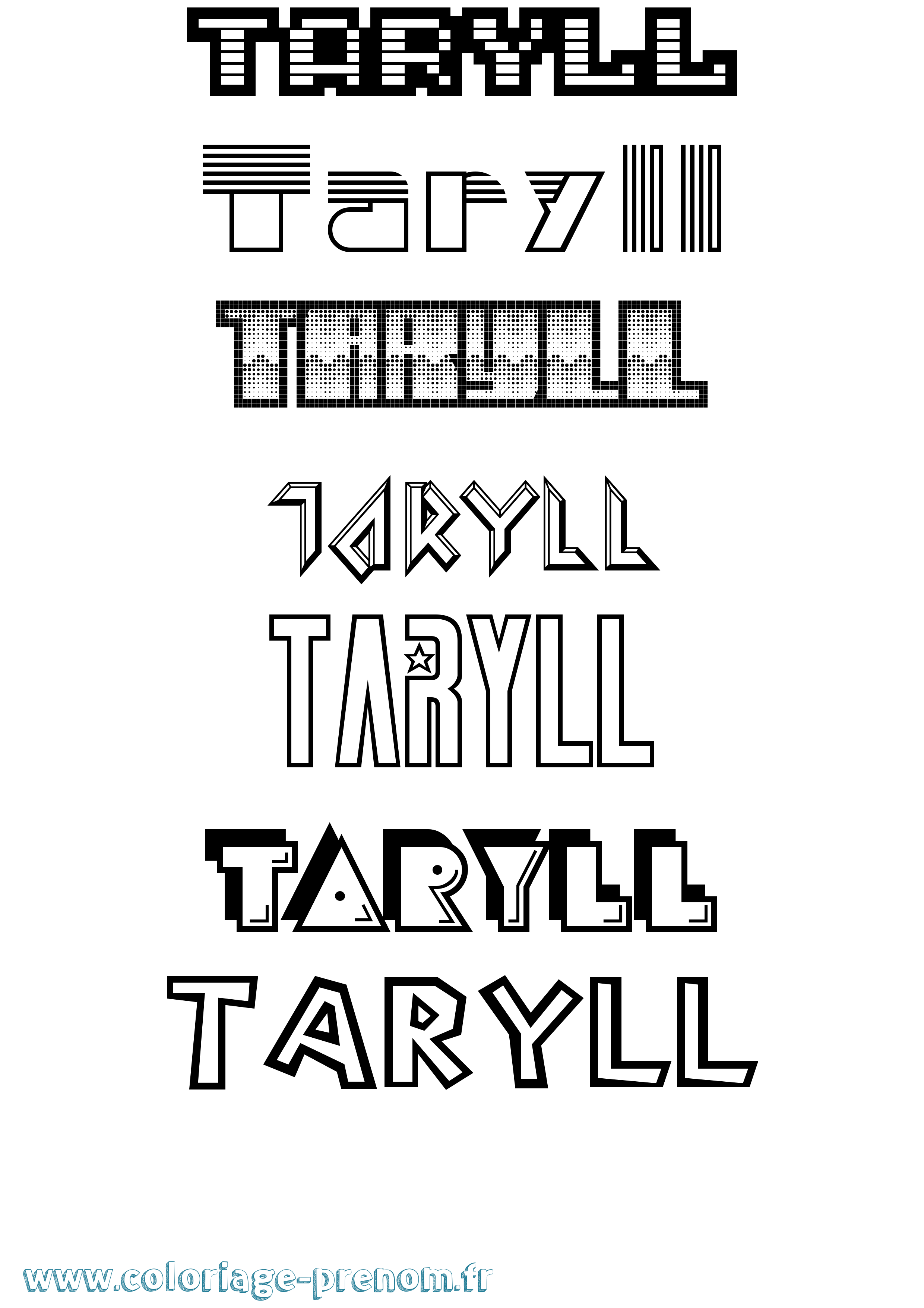 Coloriage prénom Taryll Jeux Vidéos