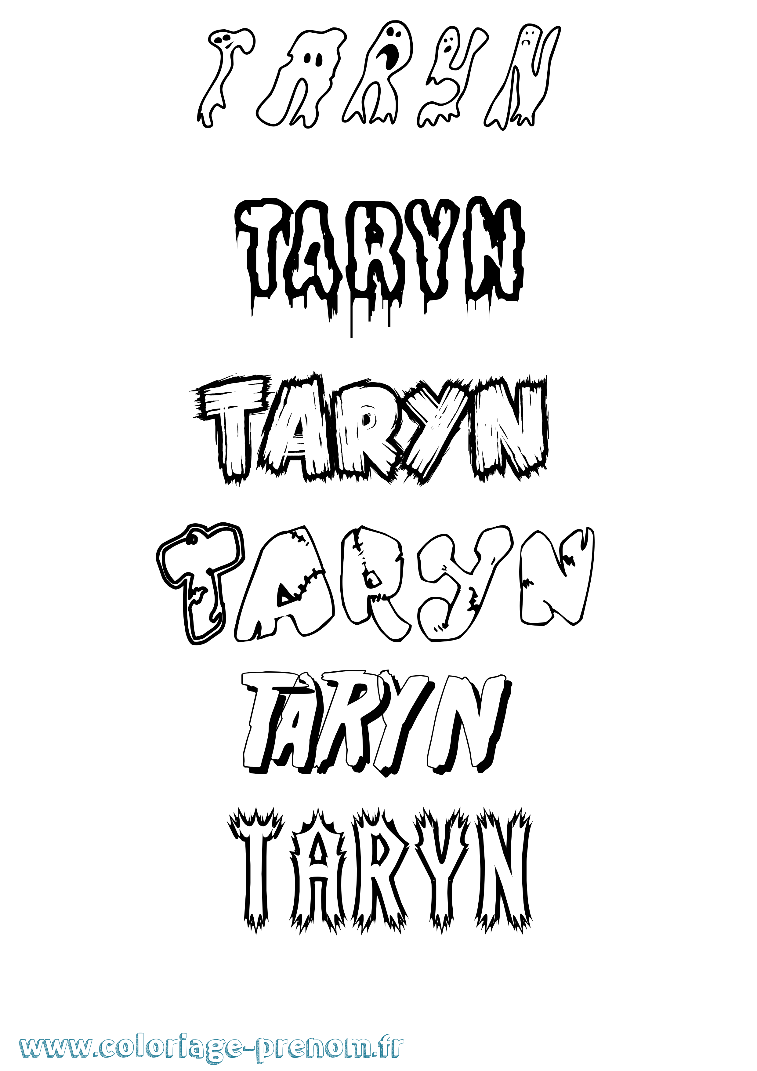 Coloriage prénom Taryn Frisson