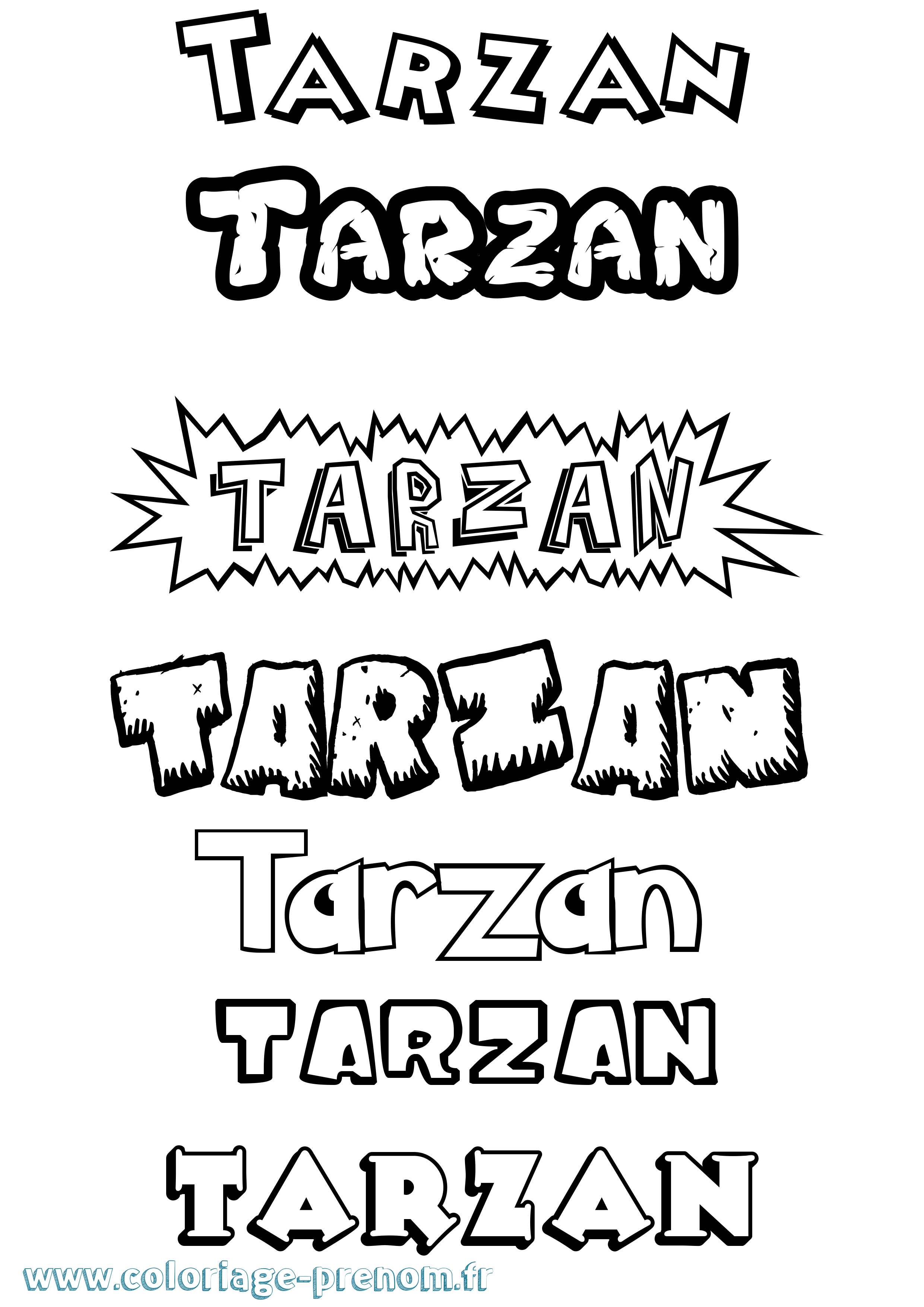 Coloriage prénom Tarzan Dessin Animé