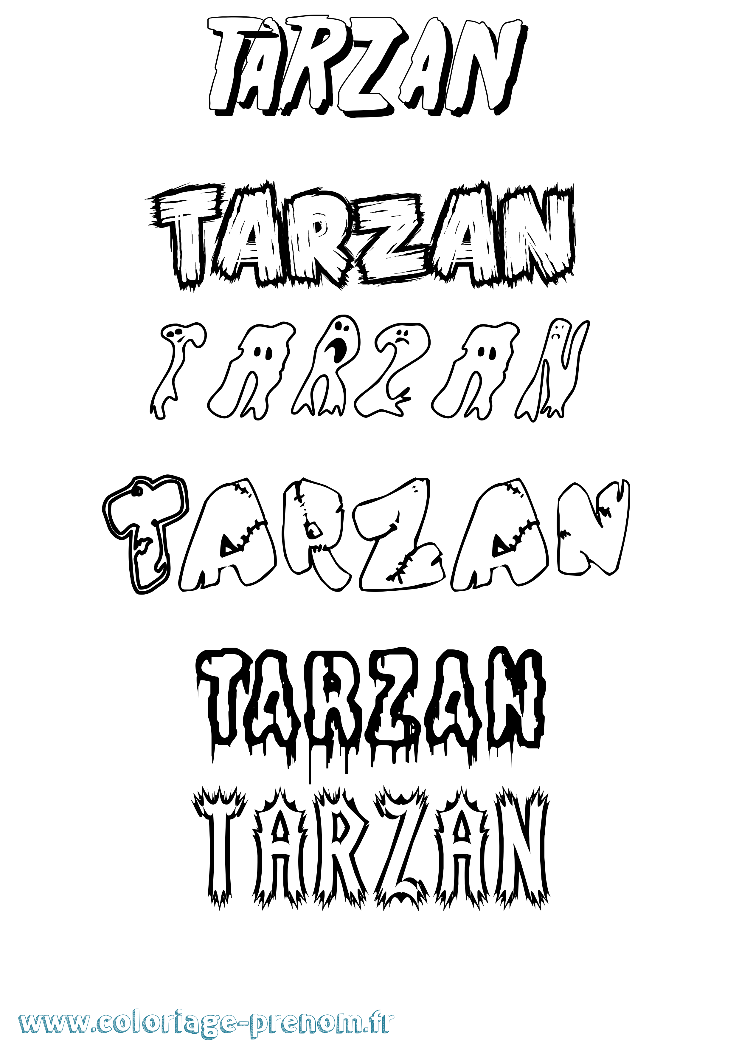 Coloriage prénom Tarzan Frisson