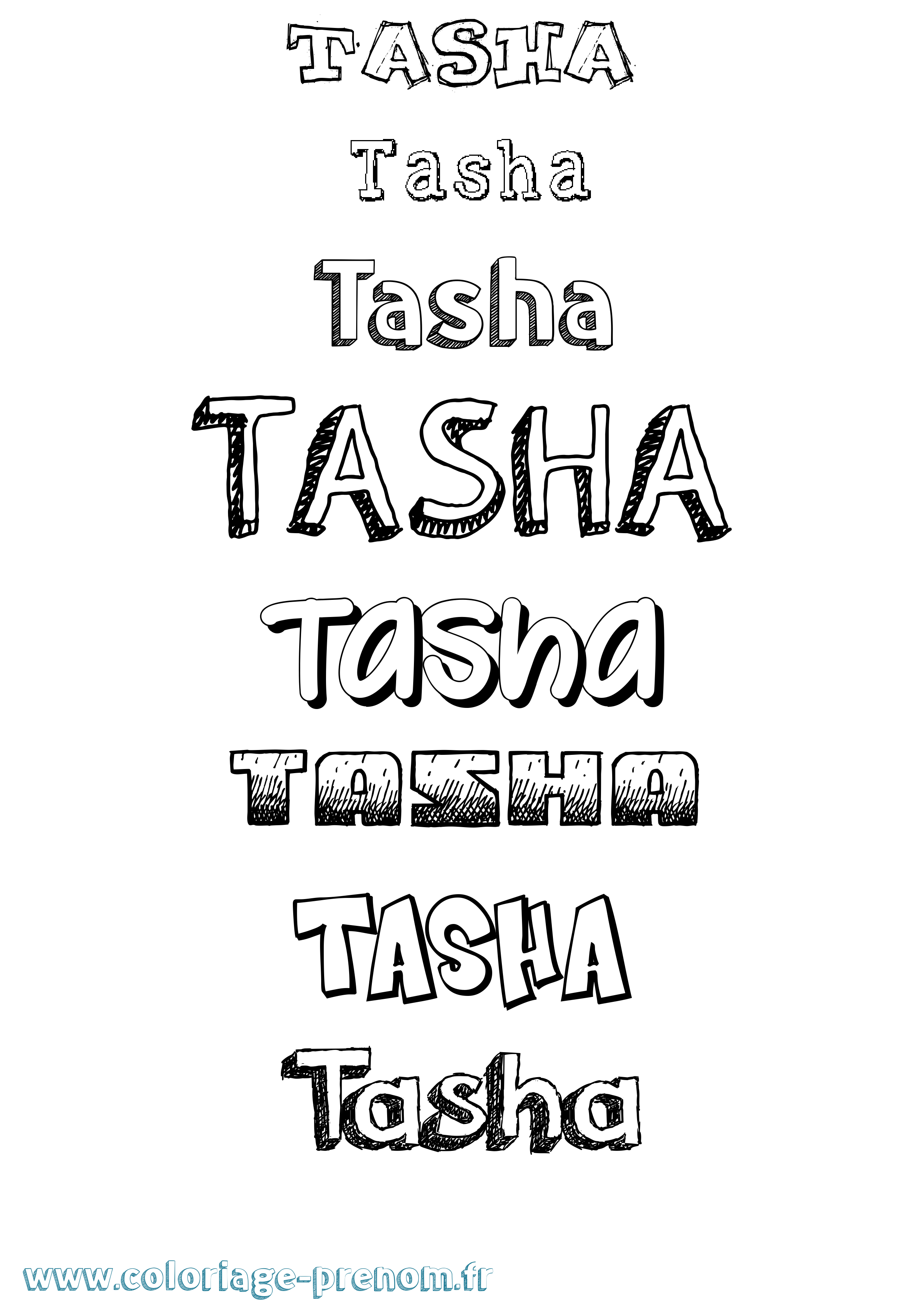 Coloriage prénom Tasha Dessiné