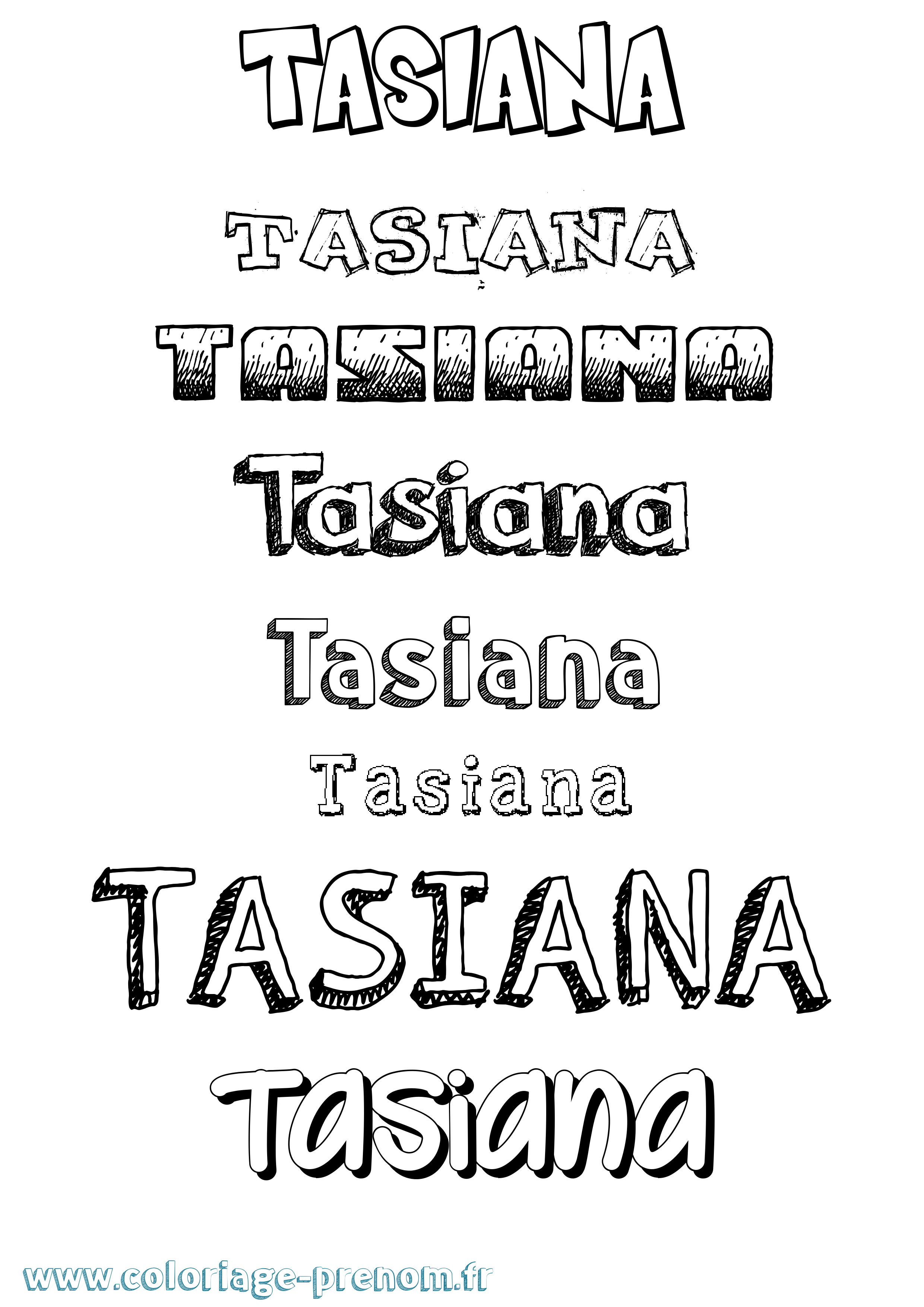 Coloriage prénom Tasiana Dessiné