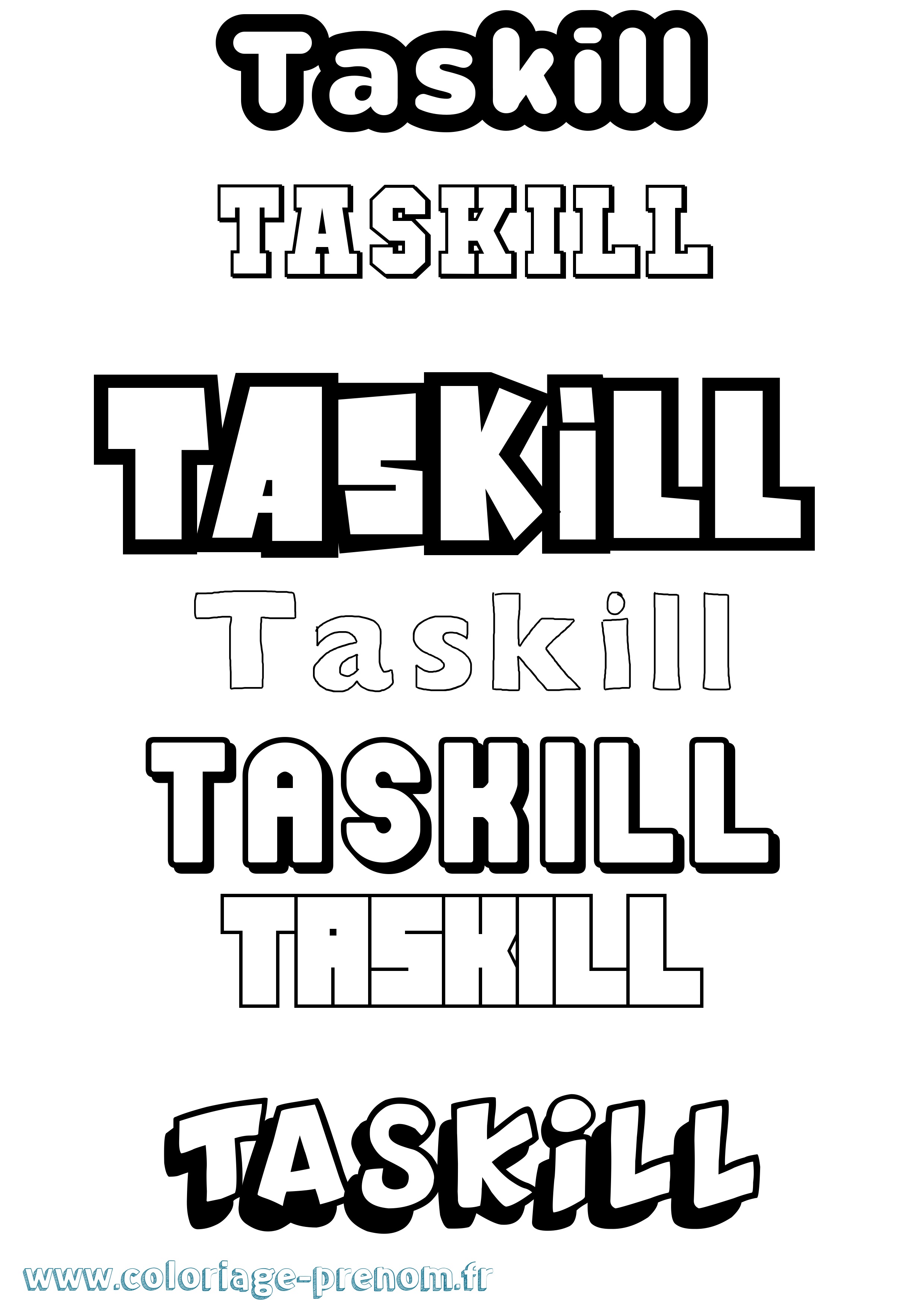 Coloriage prénom Taskill Simple
