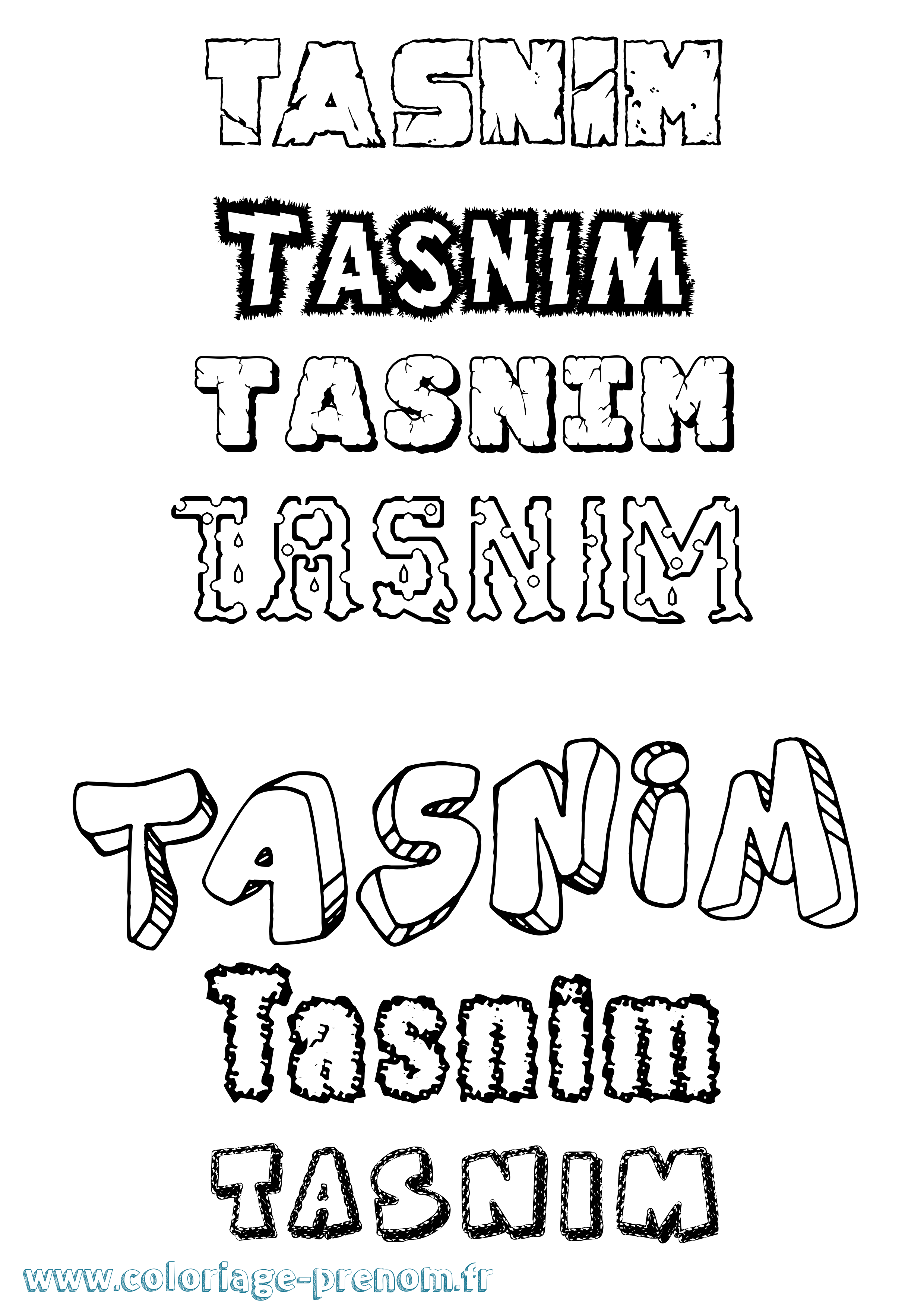 Coloriage Tasnim Destructuré Coloriage prénom Tasnim Destructuré