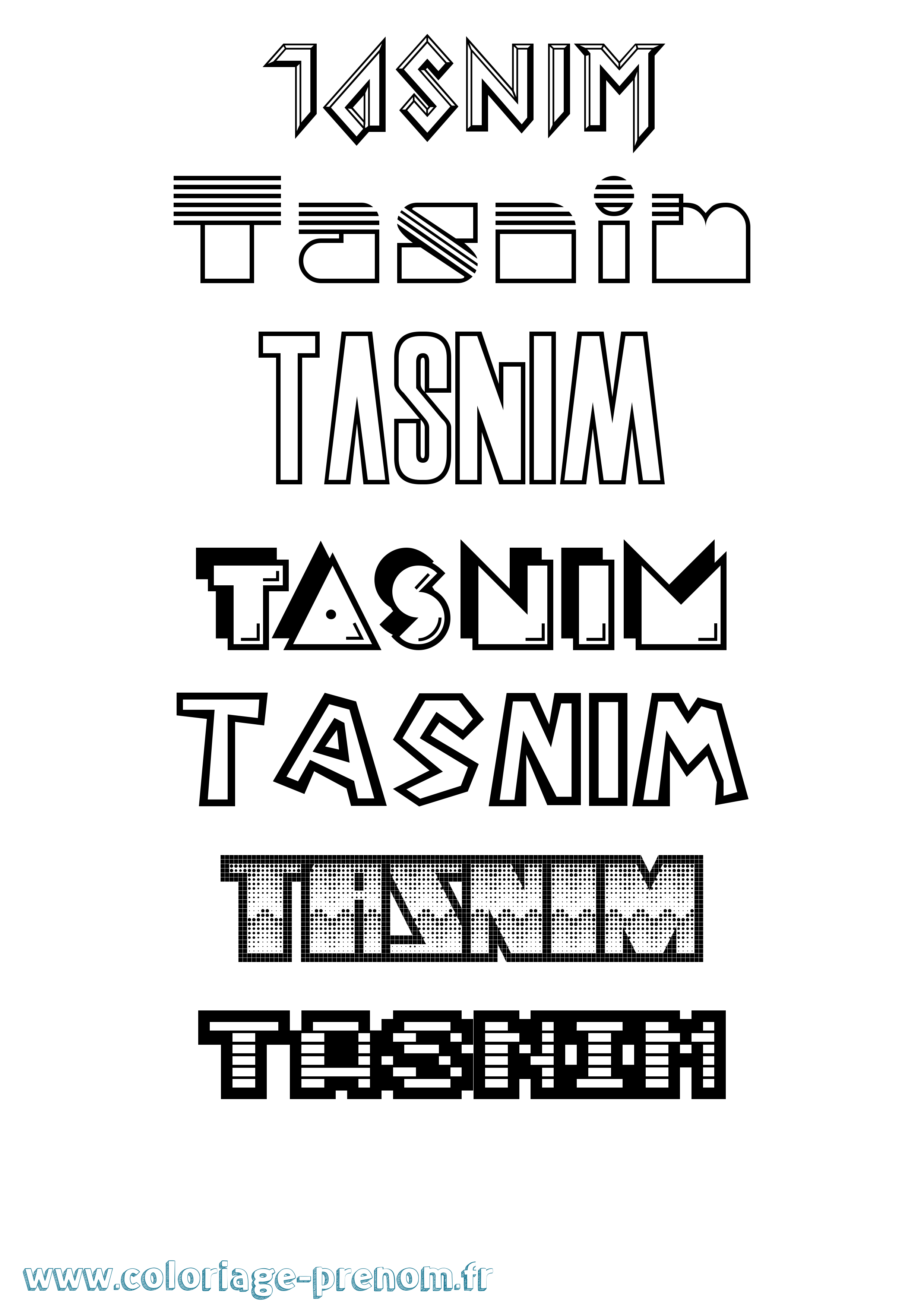 Coloriage Tasnim Jeux Vidéos Coloriage prénom Tasnim Jeux Vidéos
