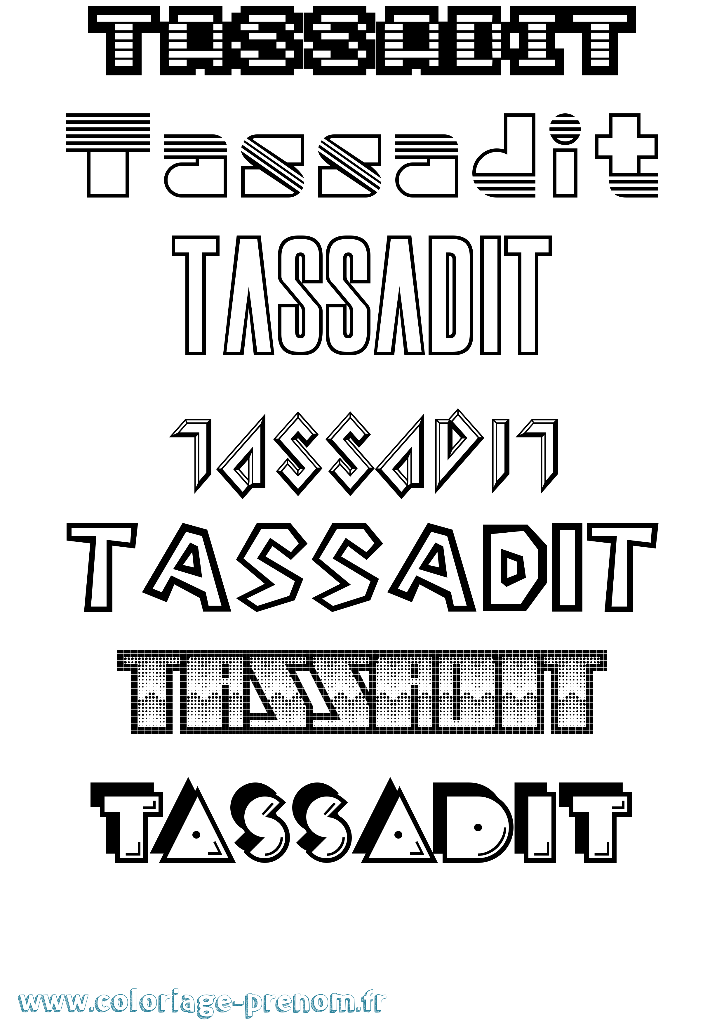 Coloriage prénom Tassadit Jeux Vidéos