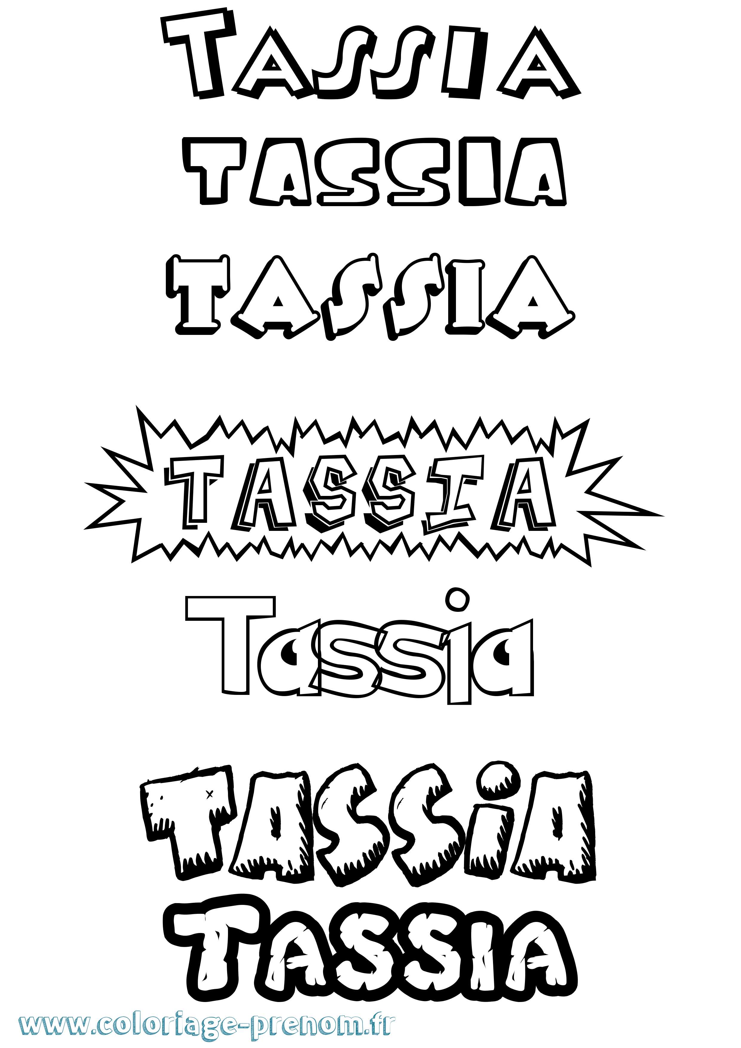 Coloriage prénom Tassia Dessin Animé