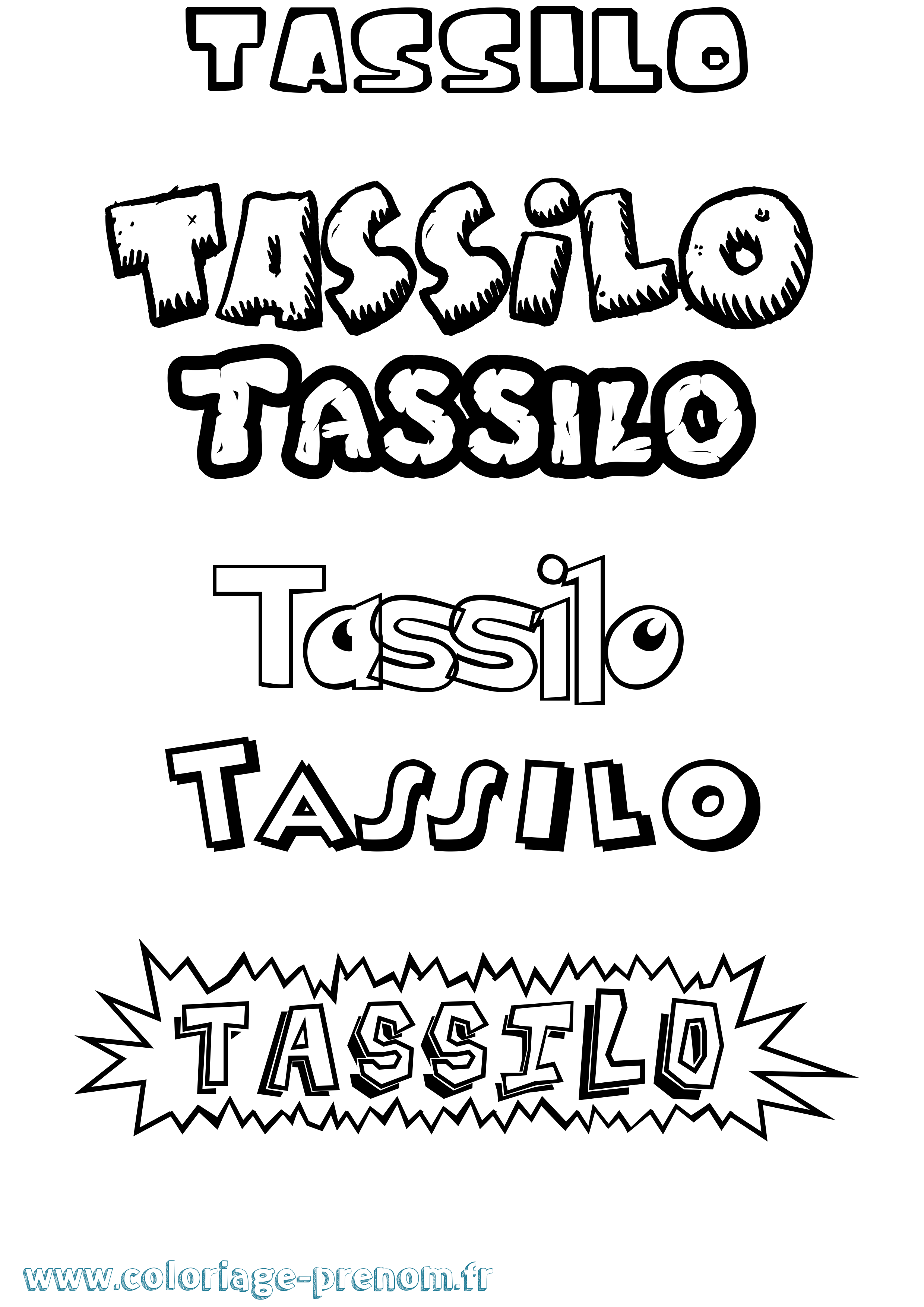 Coloriage prénom Tassilo Dessin Animé